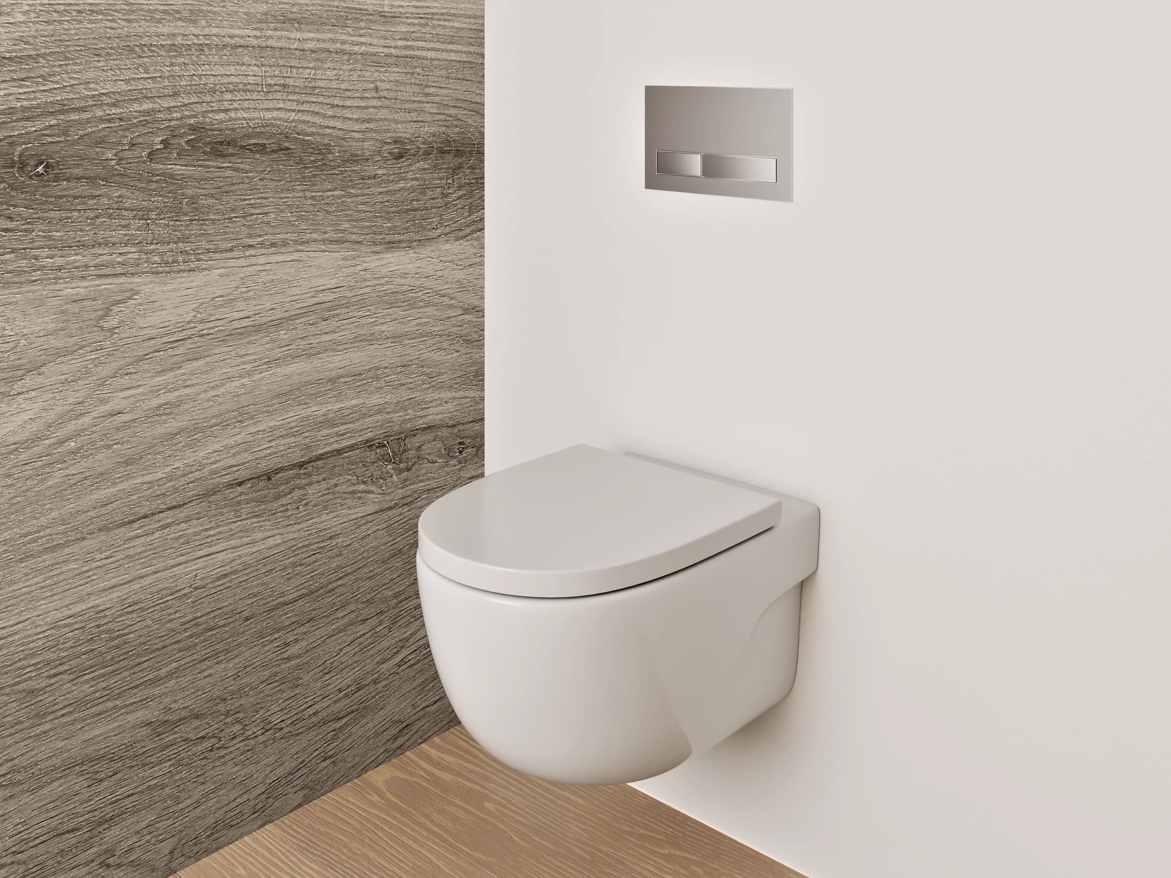 WC-Rückwand - Echter Holztisch mit natürlicher Maserung