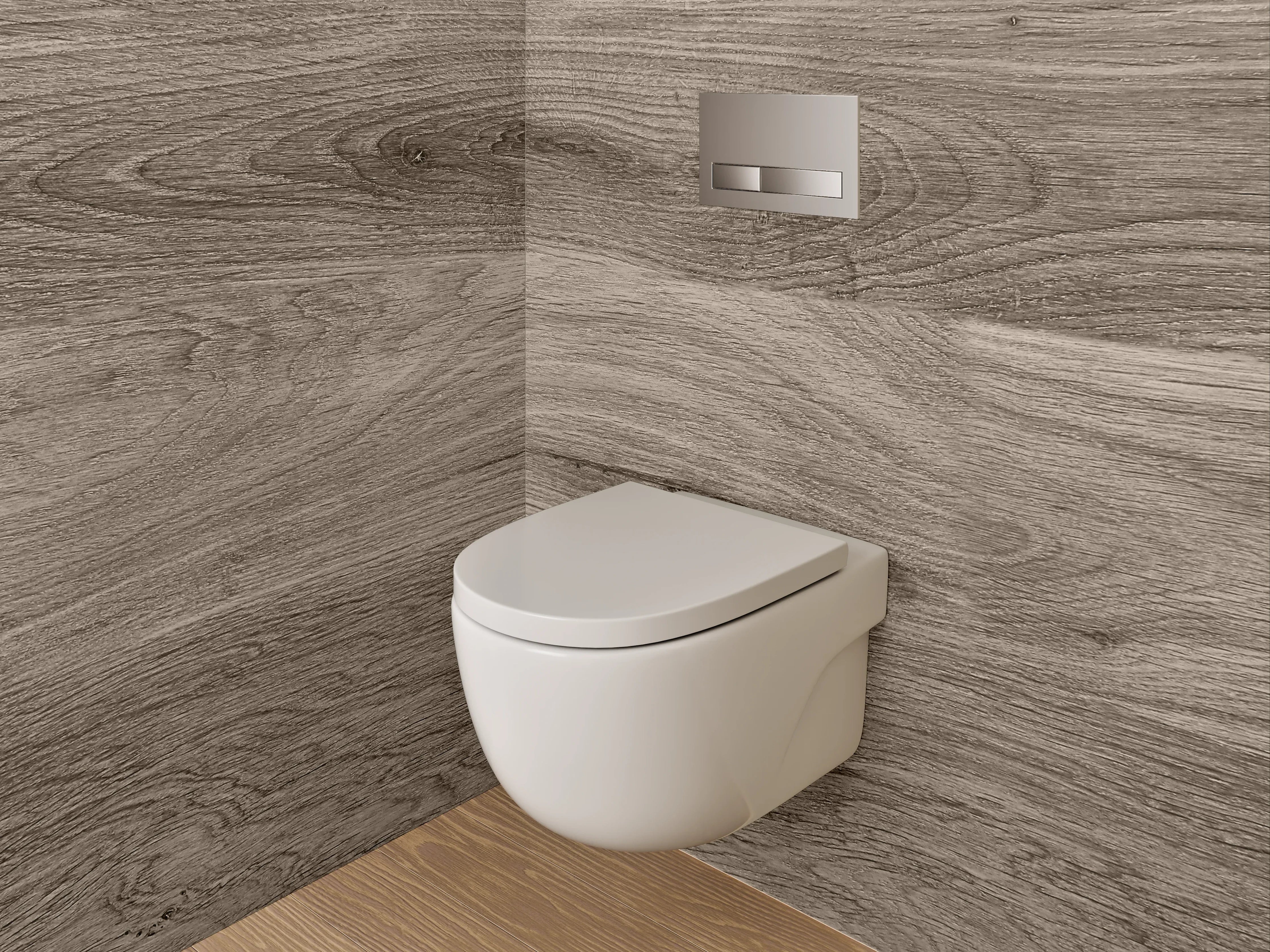 WC-Rückwand - Echter Holztisch mit natürlicher Maserung