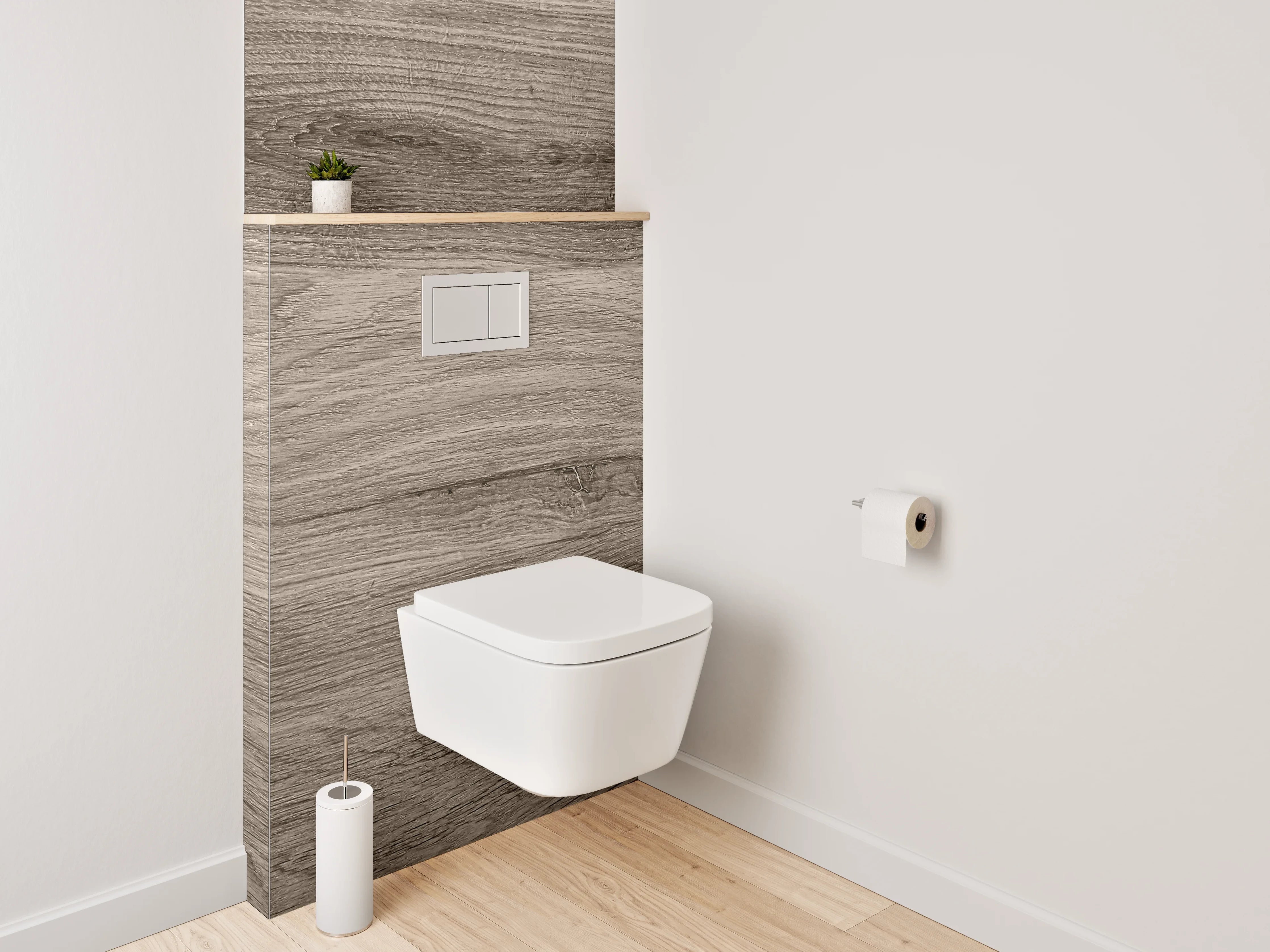 WC-Rückwand - Echter Holztisch mit natürlicher Maserung