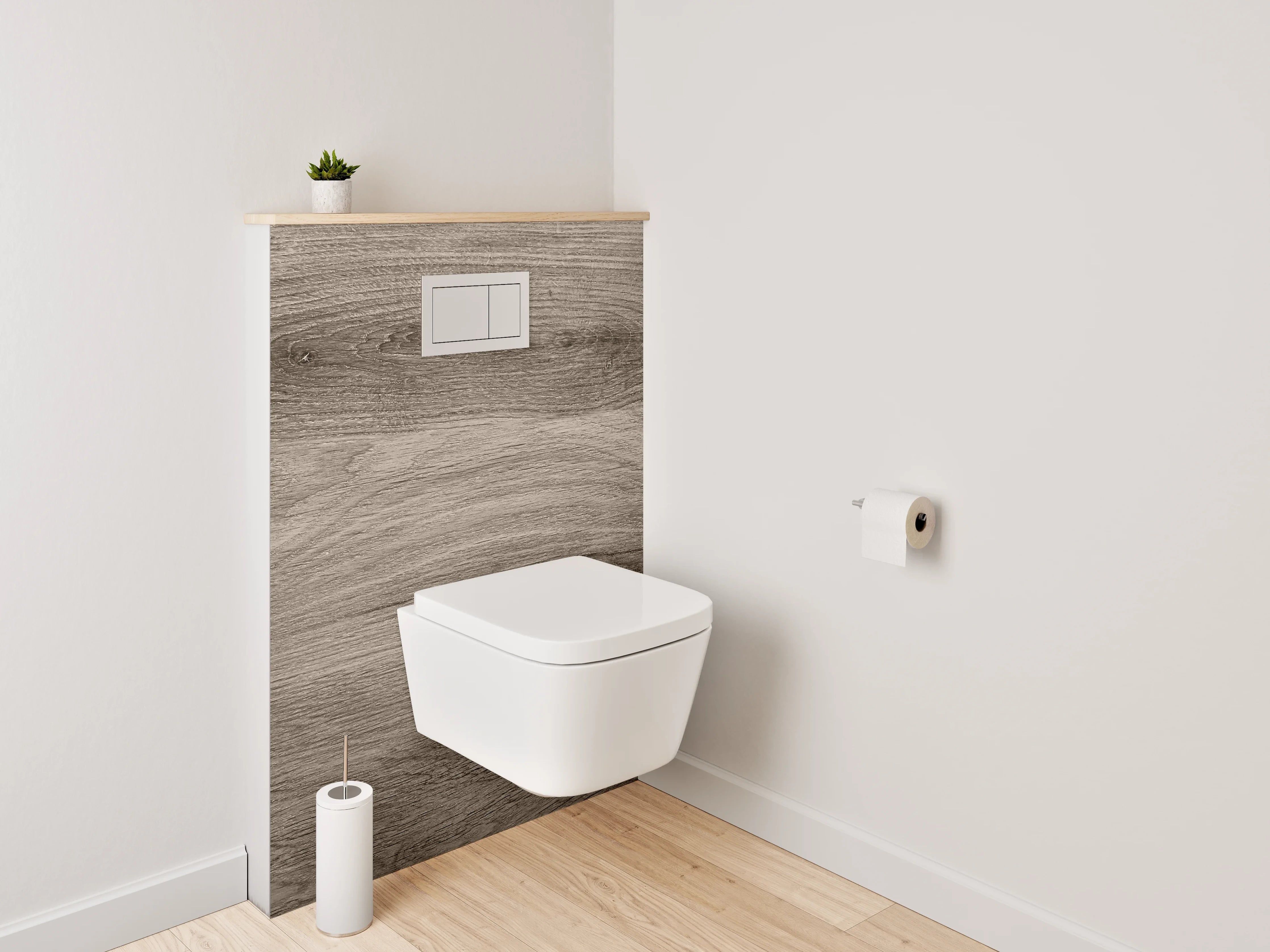 WC-Rückwand - Echter Holztisch mit natürlicher Maserung