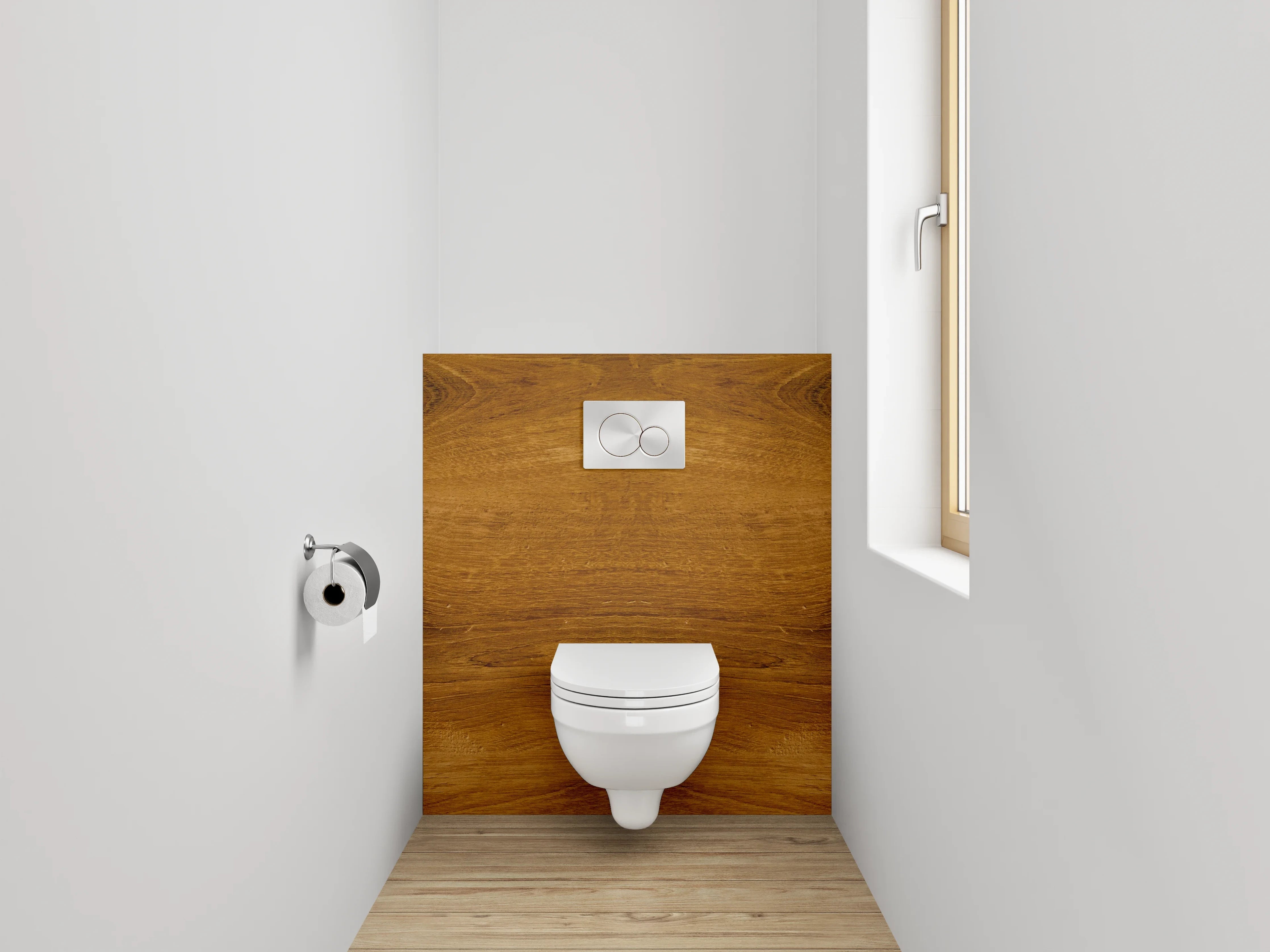 WC-Rückwand - Echtholzoptik Braun – Edle Holzmaserung