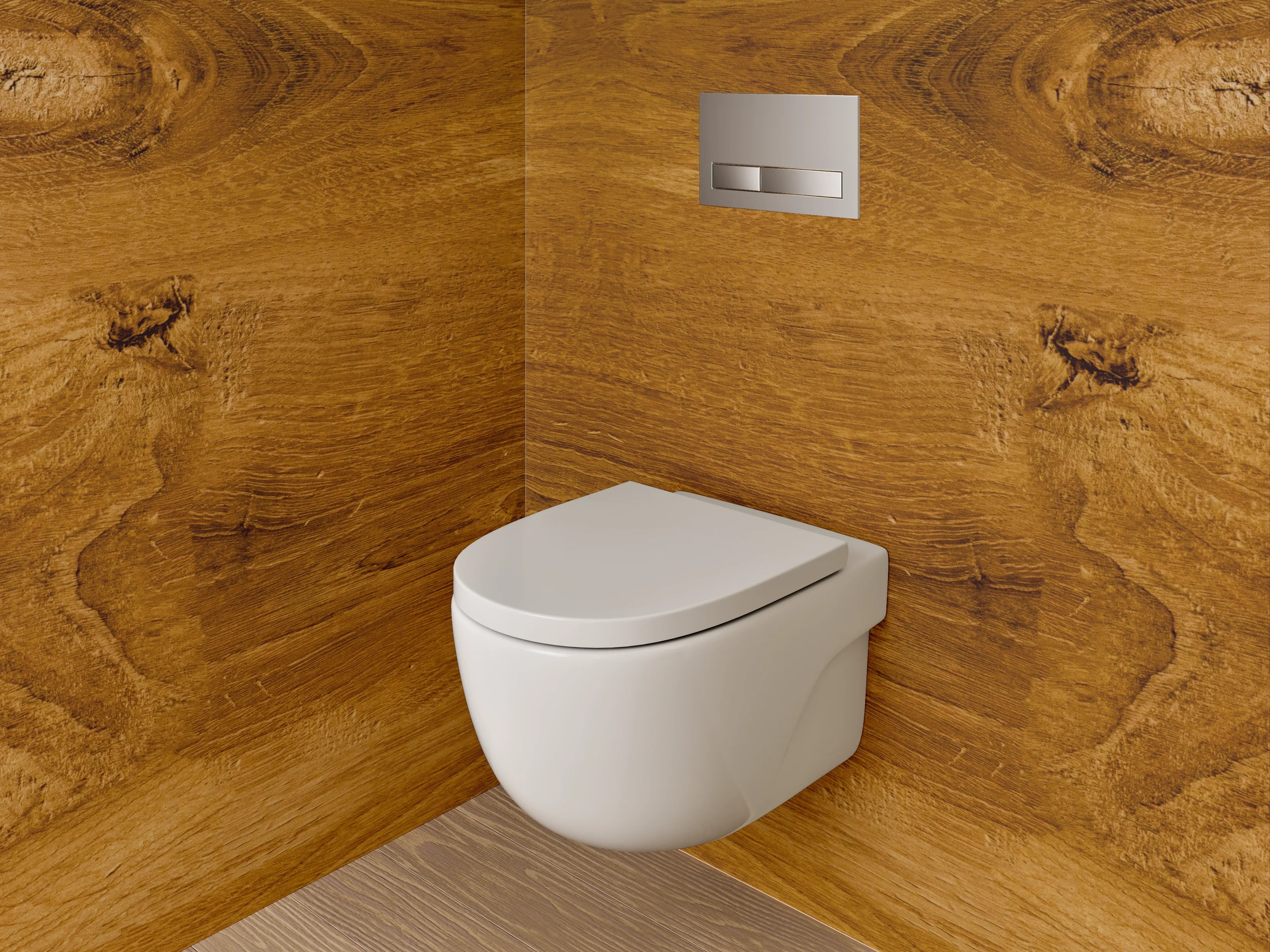 WC-Rückwand - Echtholzoptik Braun – Edle Holzmaserung