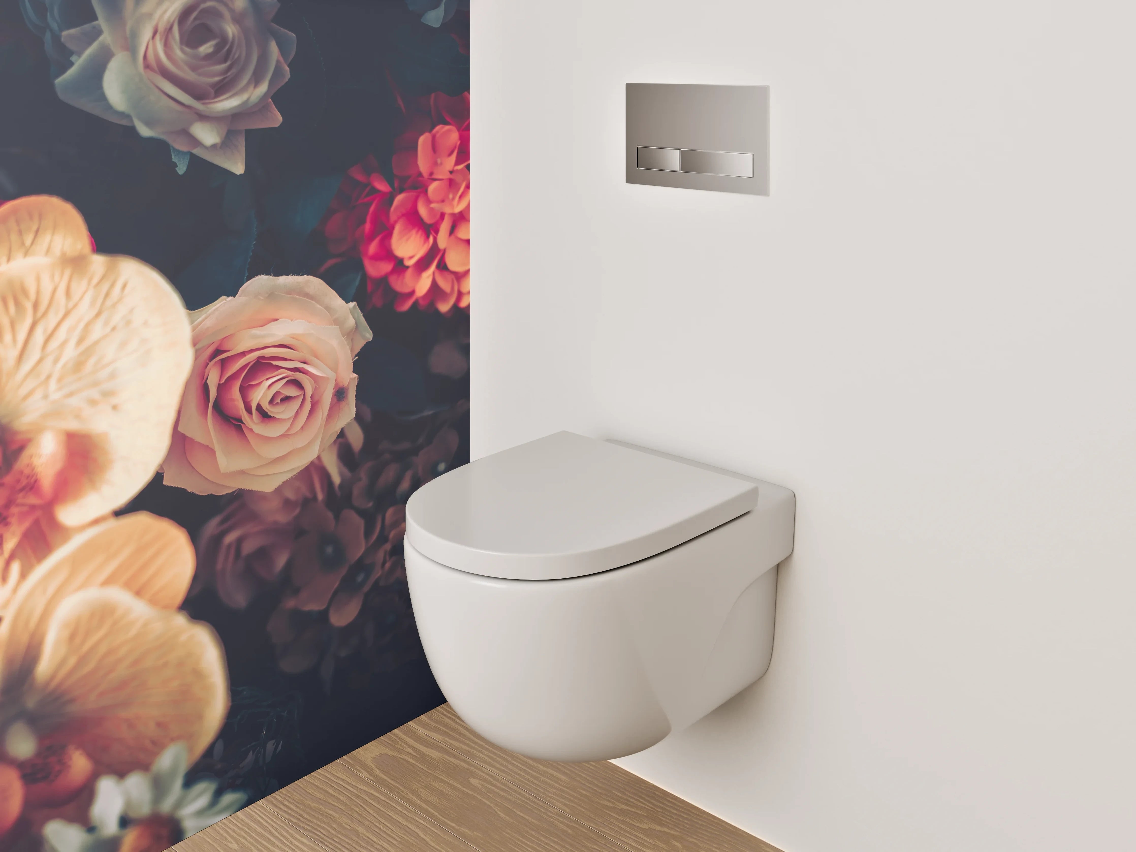 WC-Rückwand - Edle Blumen Komposition Vintage Look