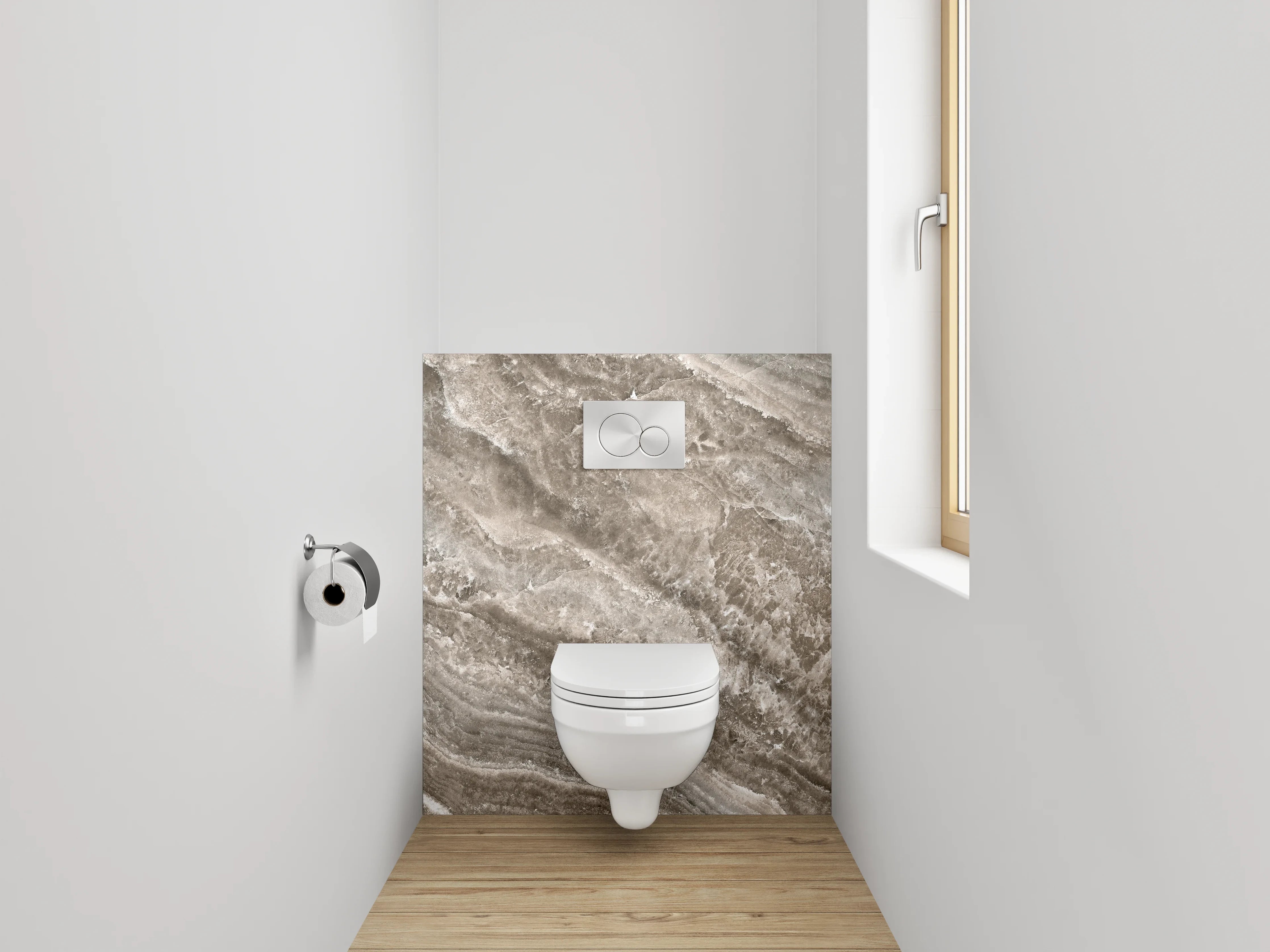 WC-Rückwand - Edle Marmoroptik Braun-Grau Fliese