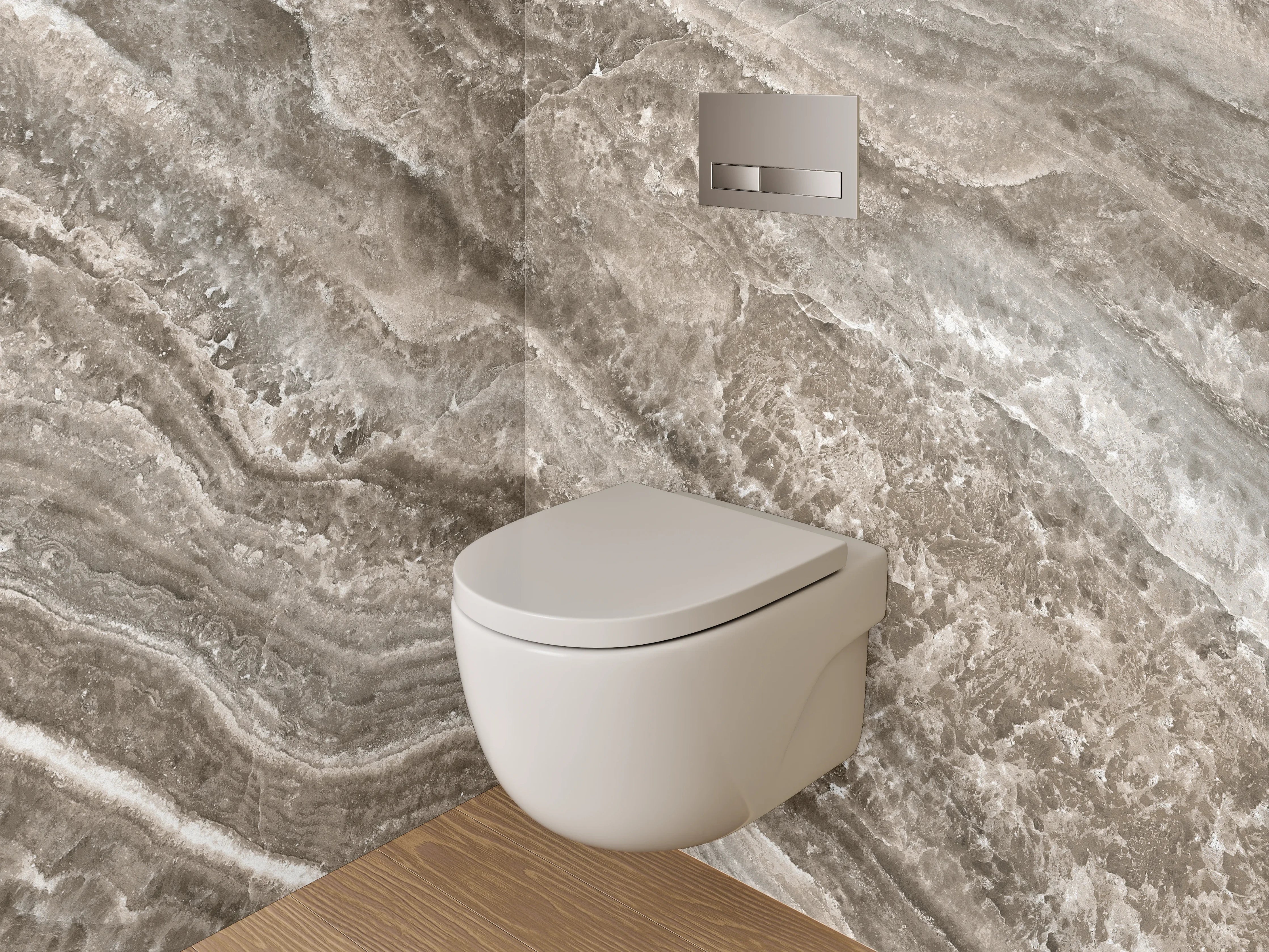WC-Rückwand - Edle Marmoroptik Braun-Grau Fliese