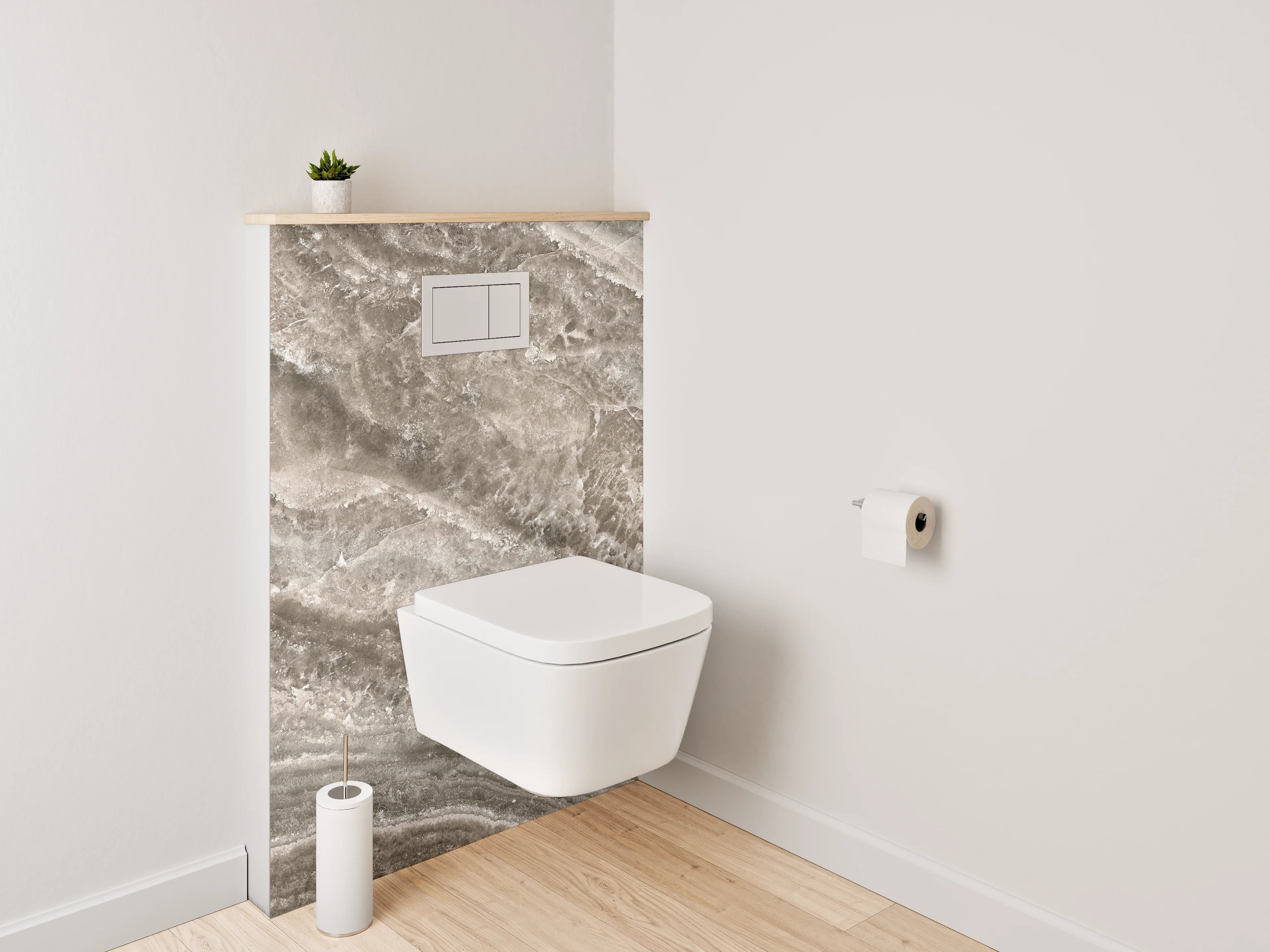 WC-Rückwand - Edle Marmoroptik Braun-Grau Fliese