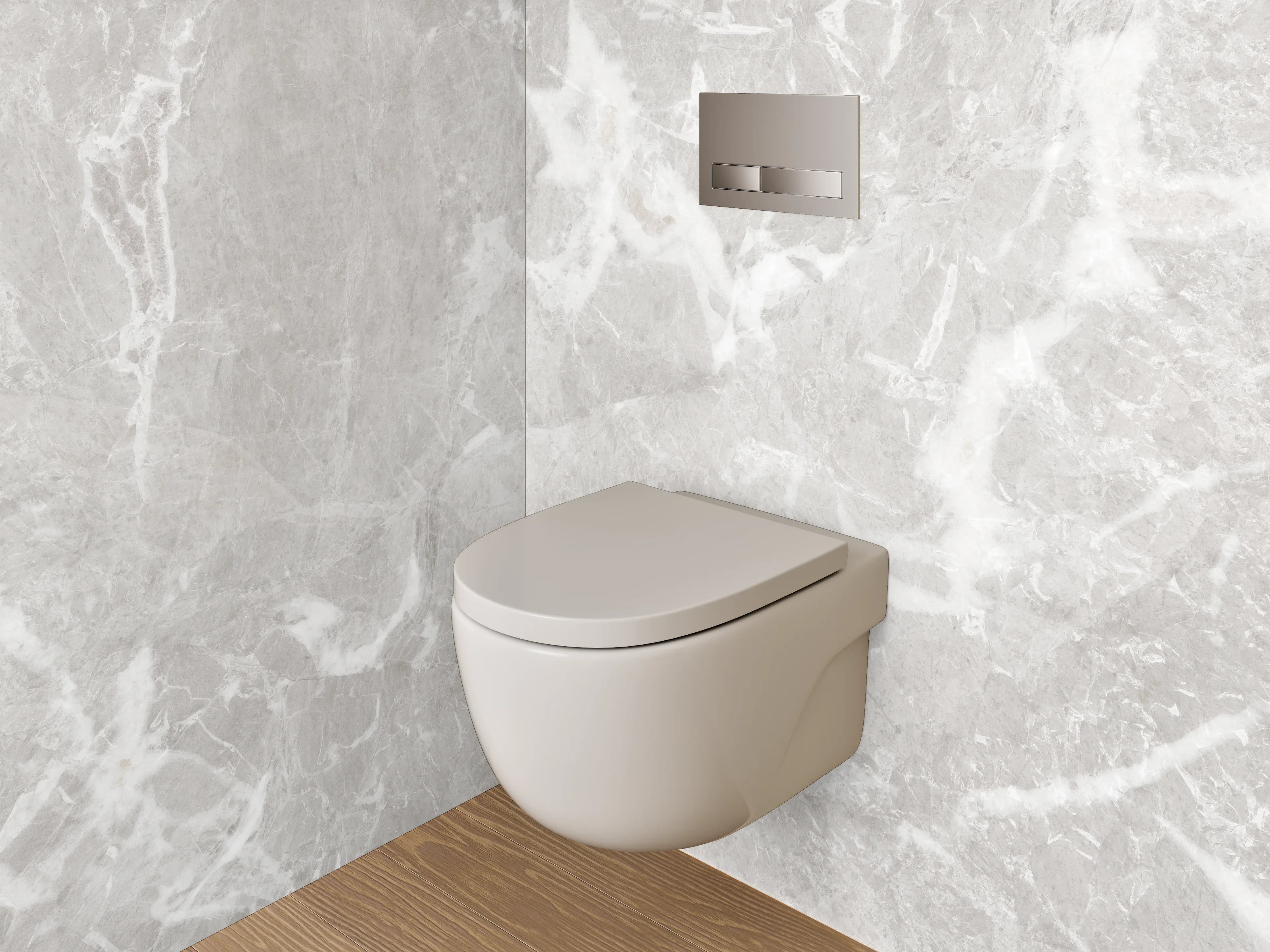 WC-Rückwand - Edle Marmoroptik in Weiß und Grau