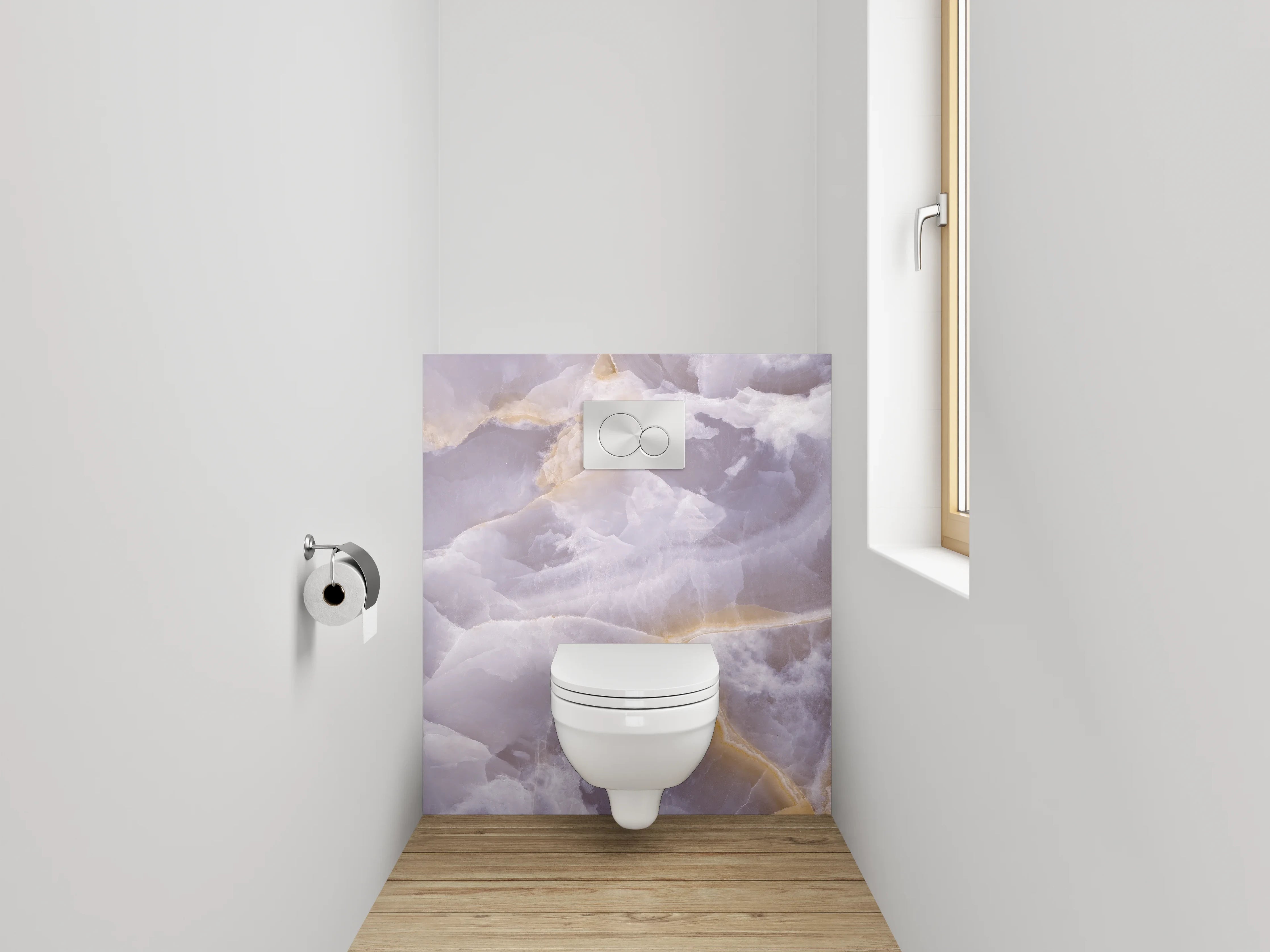 WC-Rückwand - Edle Onyx-Marmorstruktur in Pastell