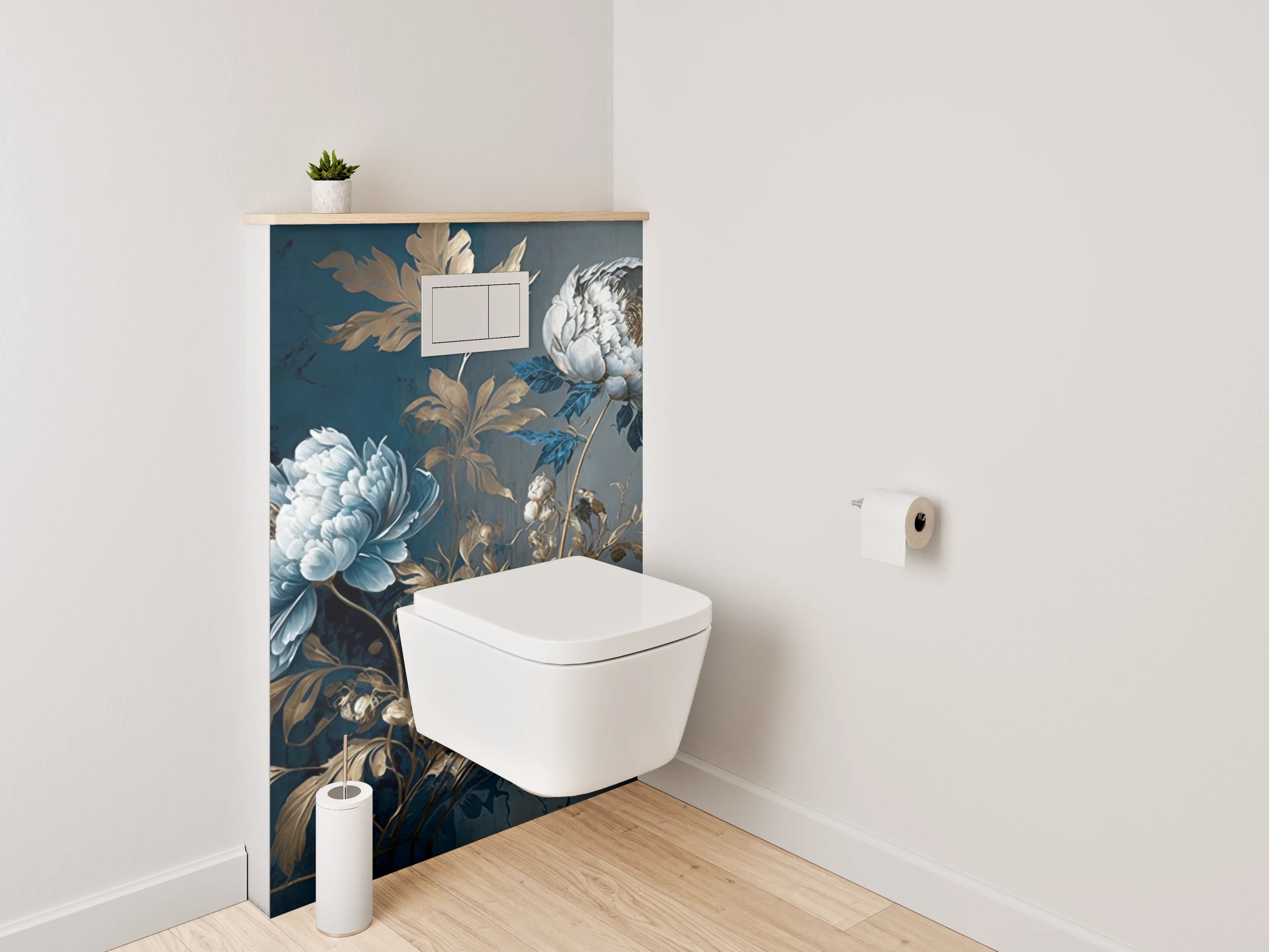 WC-Rückwand - Edle Pfingstrosen als Wandkunst