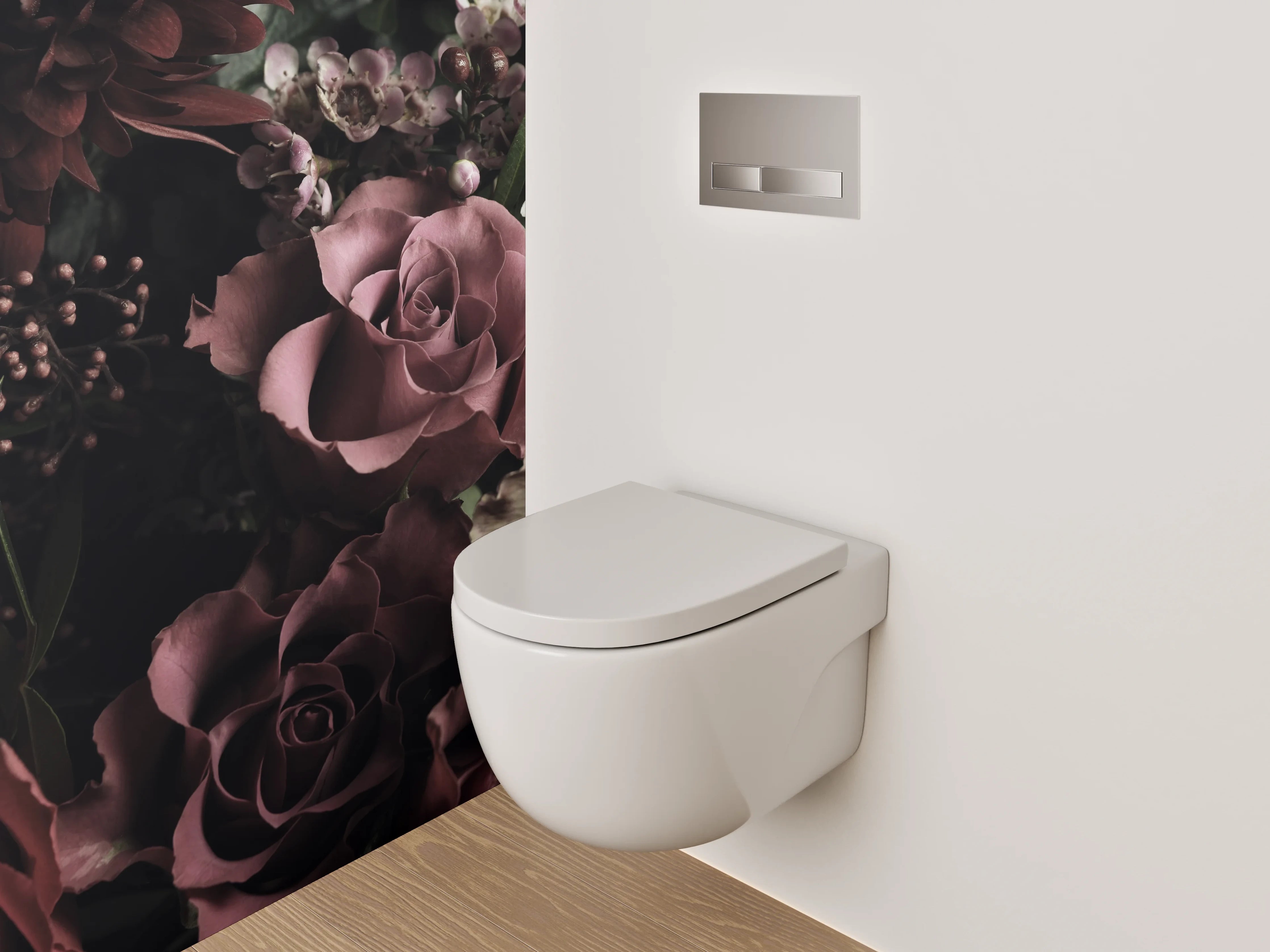 WC-Rückwand - Edle Rosen Stillleben Blumencollage
