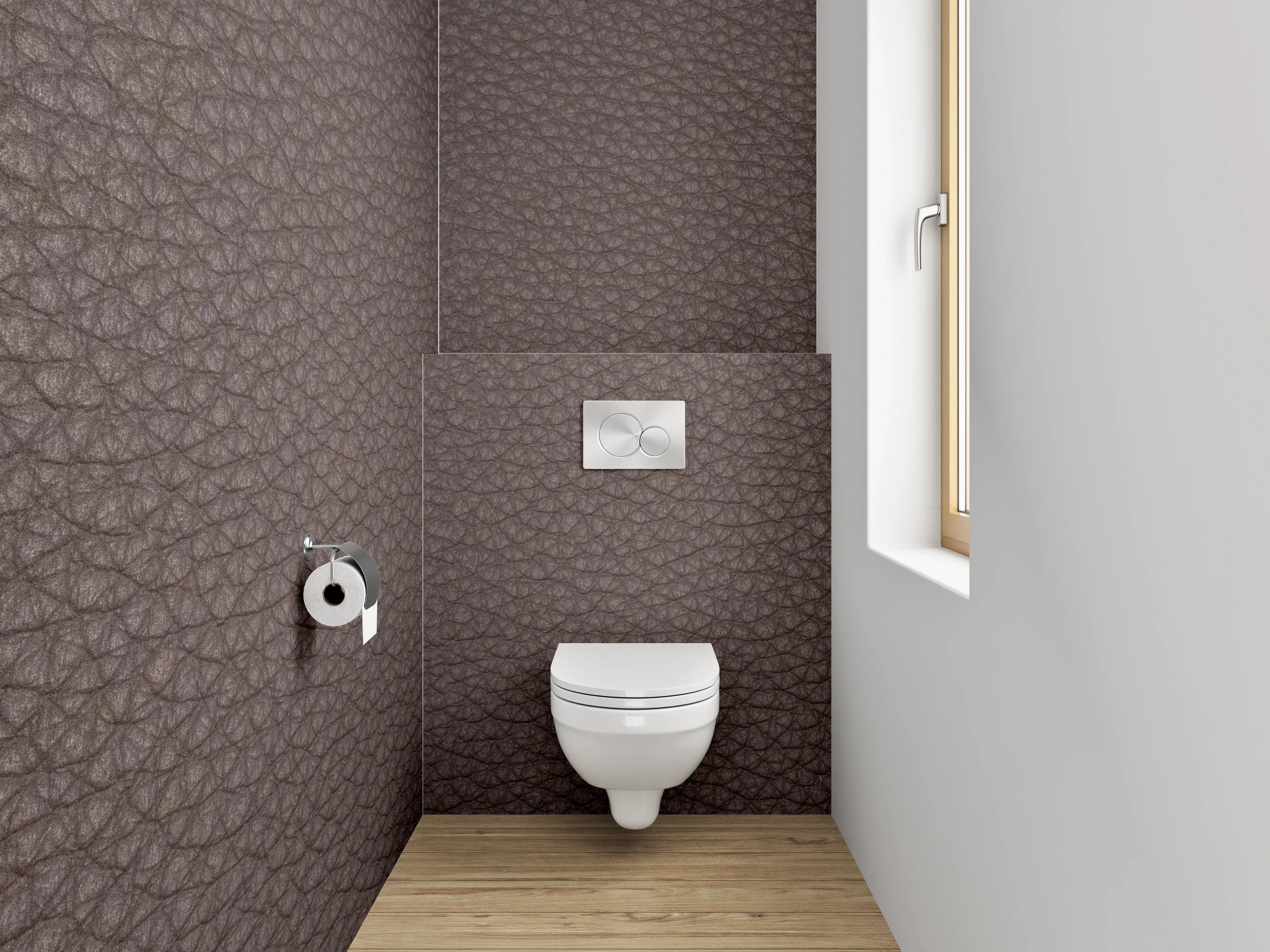 WC-Rückwand - Edle braune Lederoptik