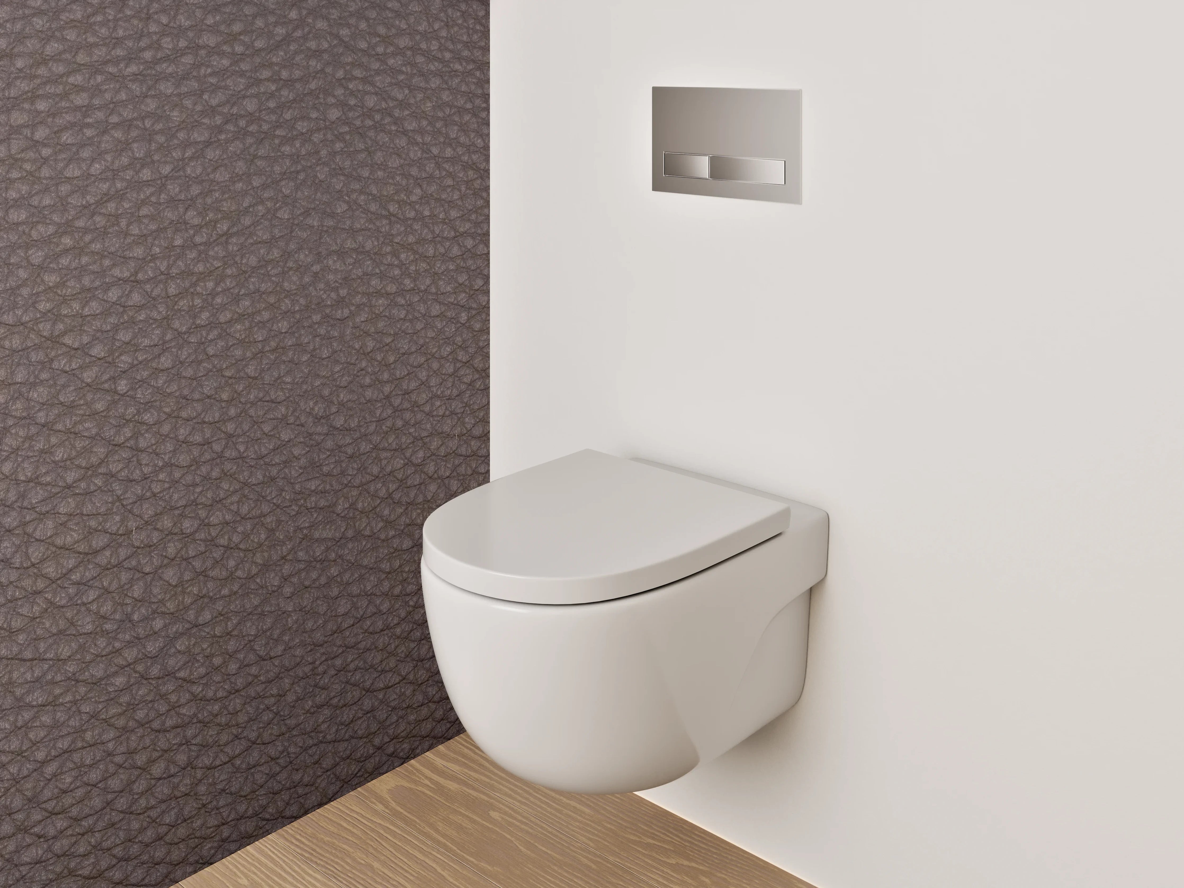 WC-Rückwand - Edle braune Lederoptik