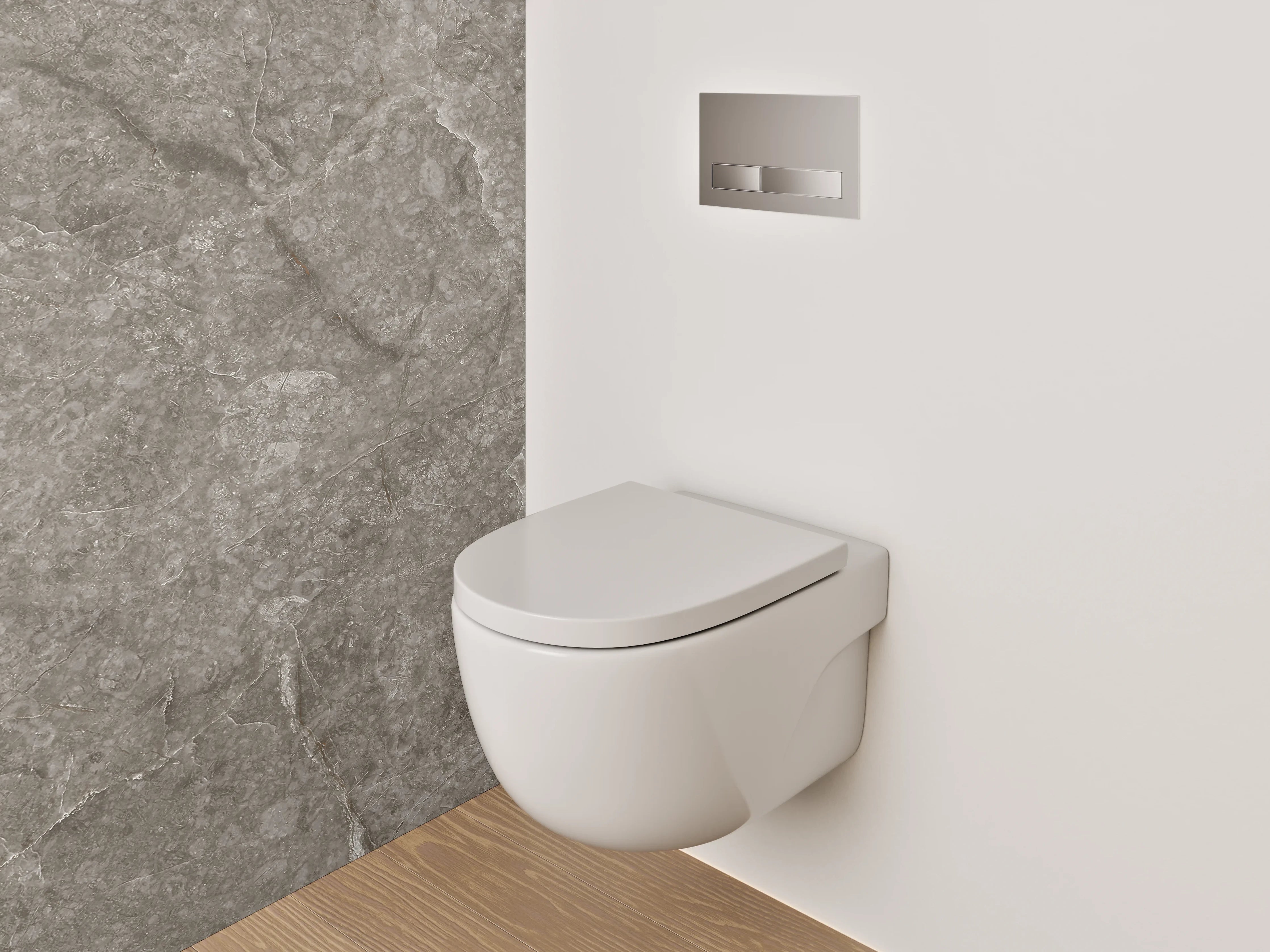 WC-Rückwand - Edle graue Marmoroptik für Badezimmer