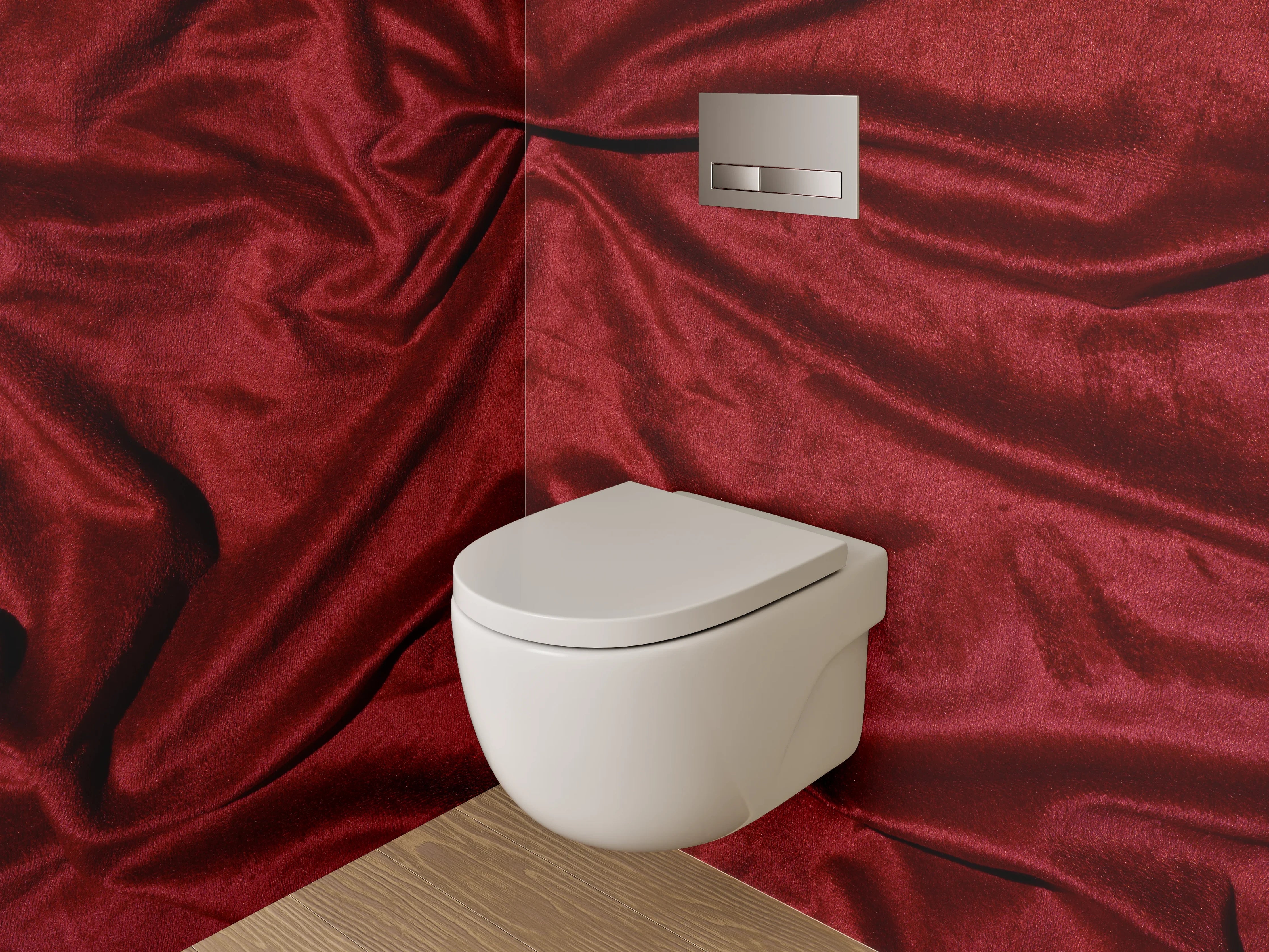WC-Rückwand - Edle rote Samtoptik