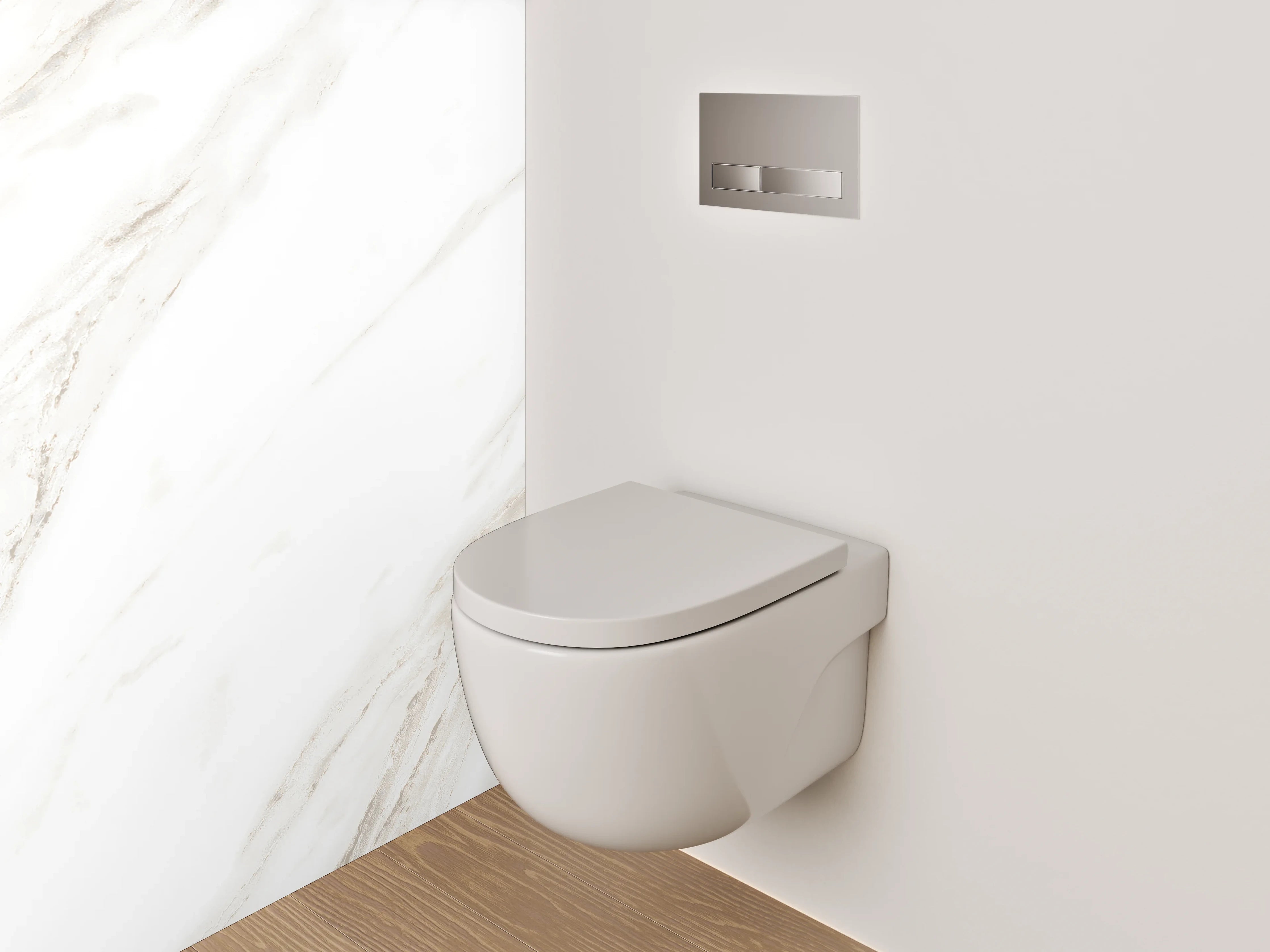 WC-Rückwand - Edle weiße Marmoroptik