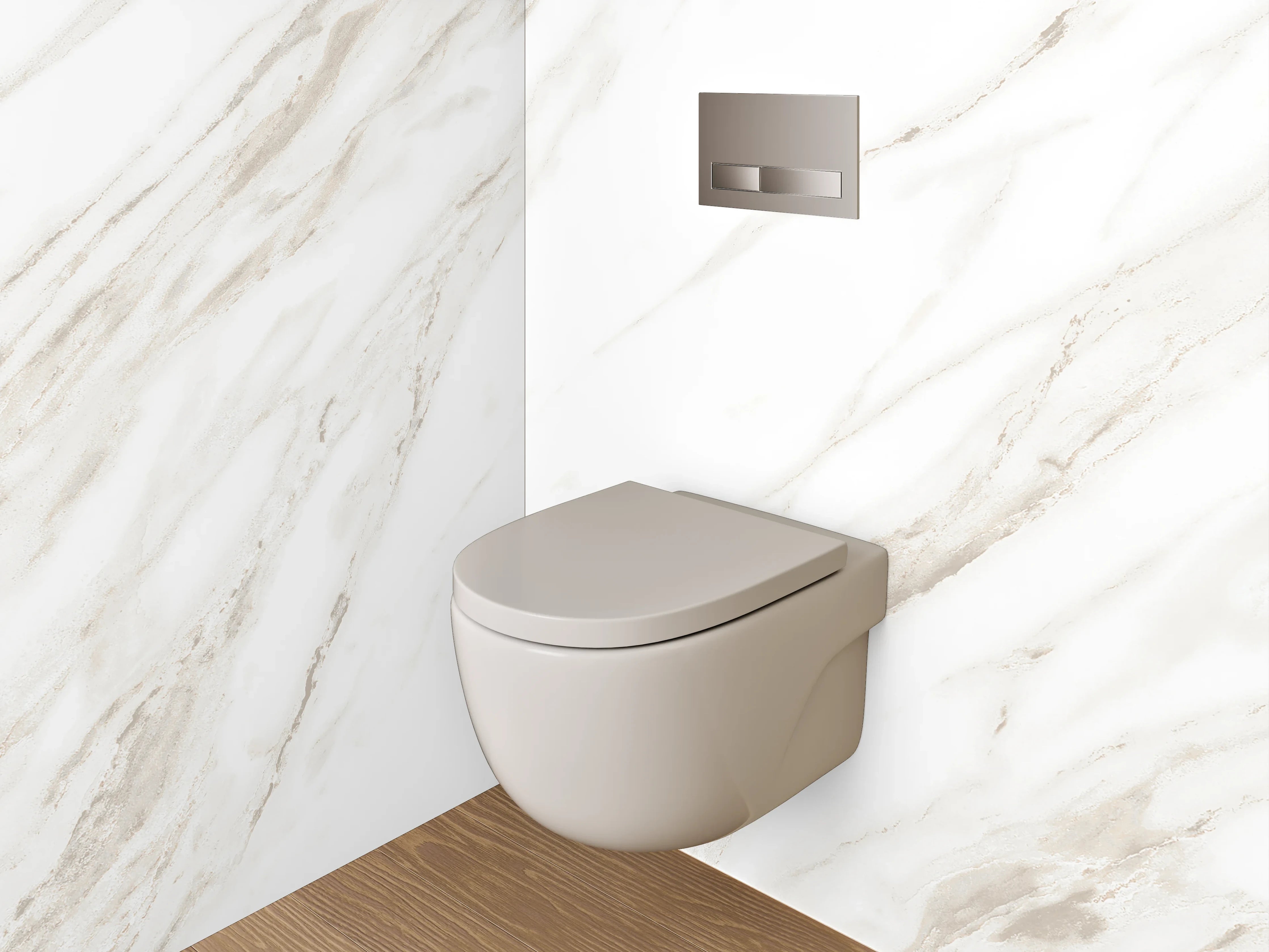 WC-Rückwand - Edle weiße Marmoroptik