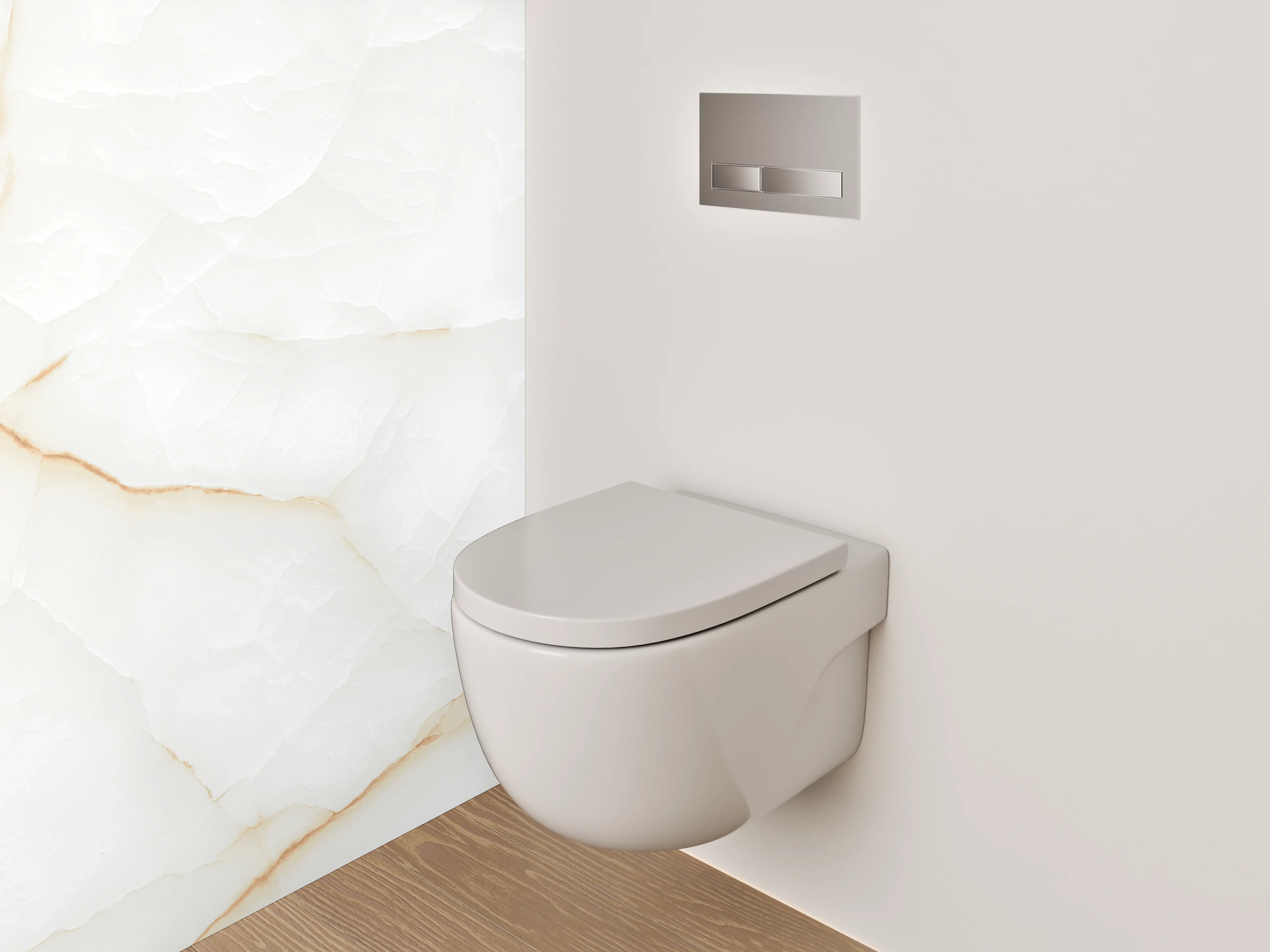 WC-Rückwand - Edle weiße Marmorstruktur