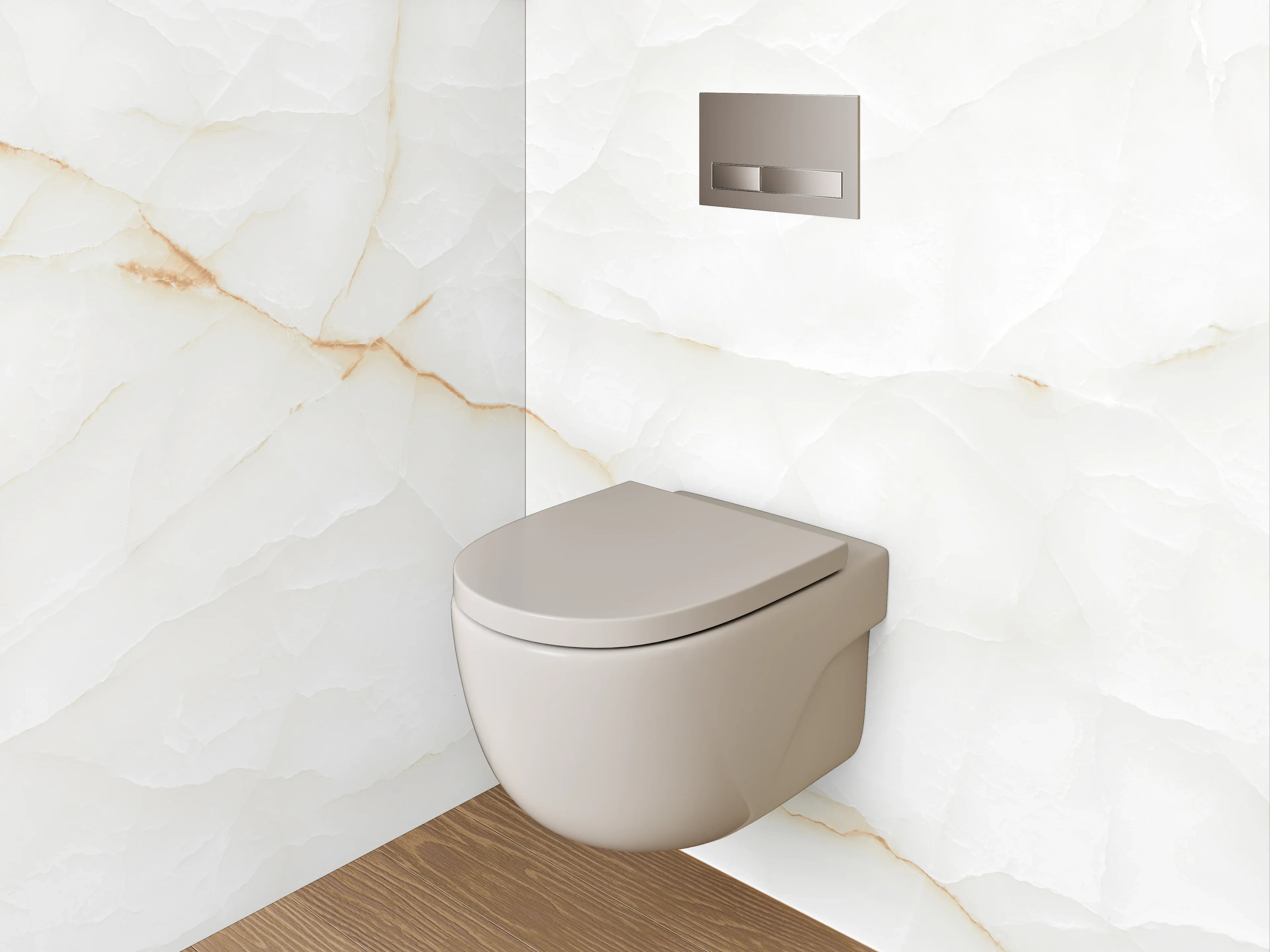 WC-Rückwand - Edle weiße Marmorstruktur