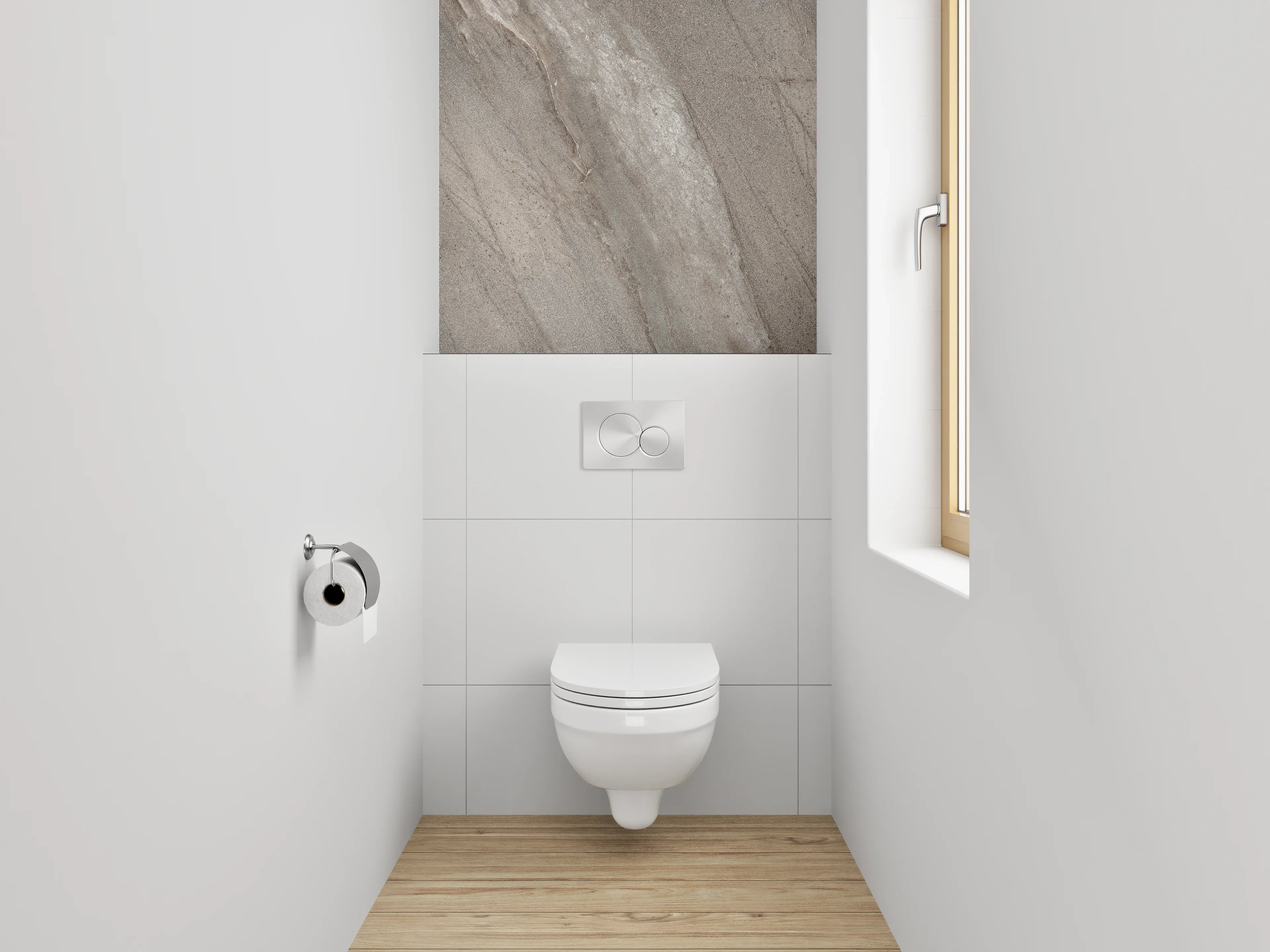 WC-Rückwand - Edler Marmor-Look Beige Grau
