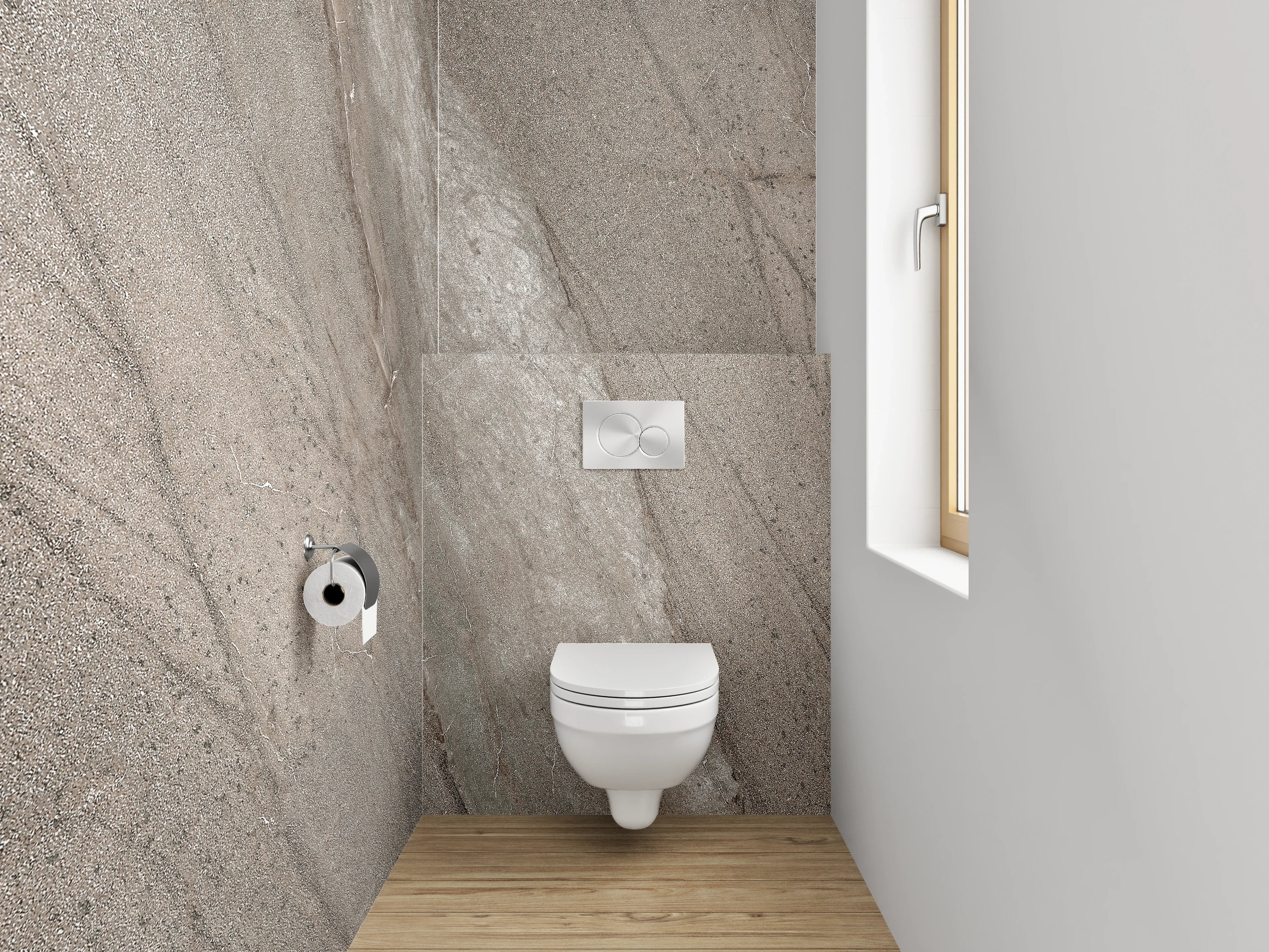 WC-Rückwand - Edler Marmor-Look Beige Grau
