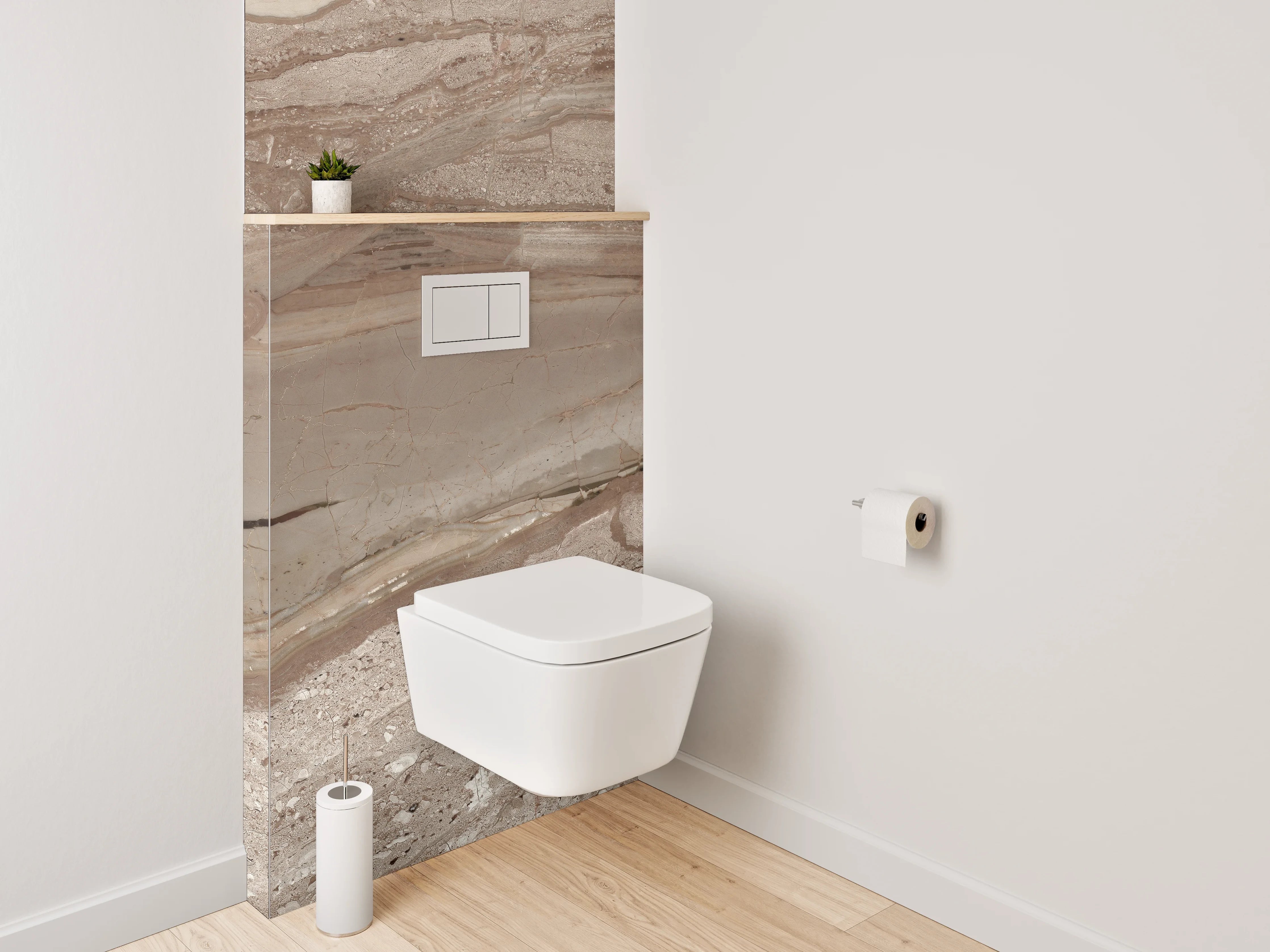 WC-Rückwand - Edler Marmor in Braun-Beige