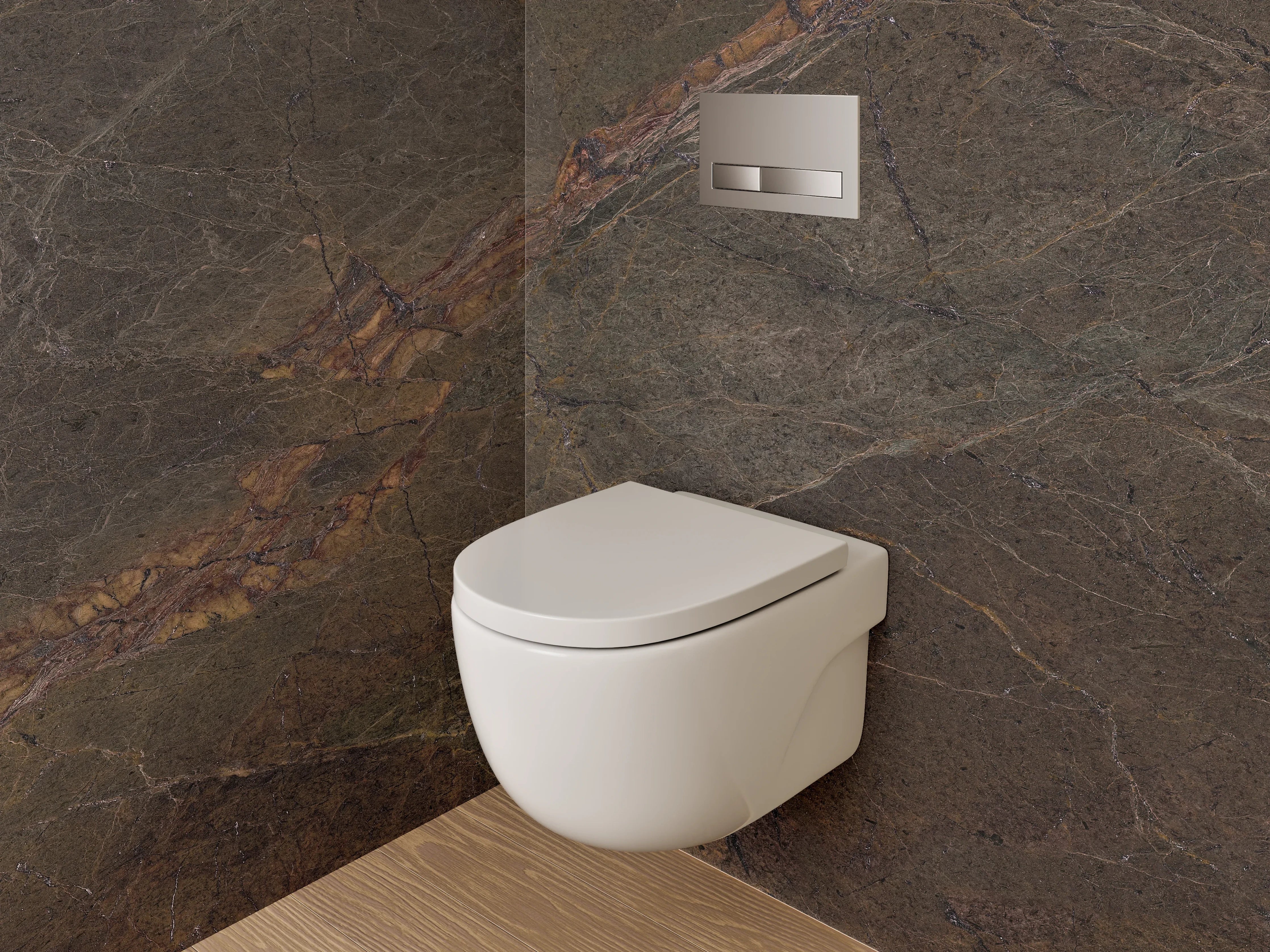 WC-Rückwand - Edler brauner Naturstein-Look