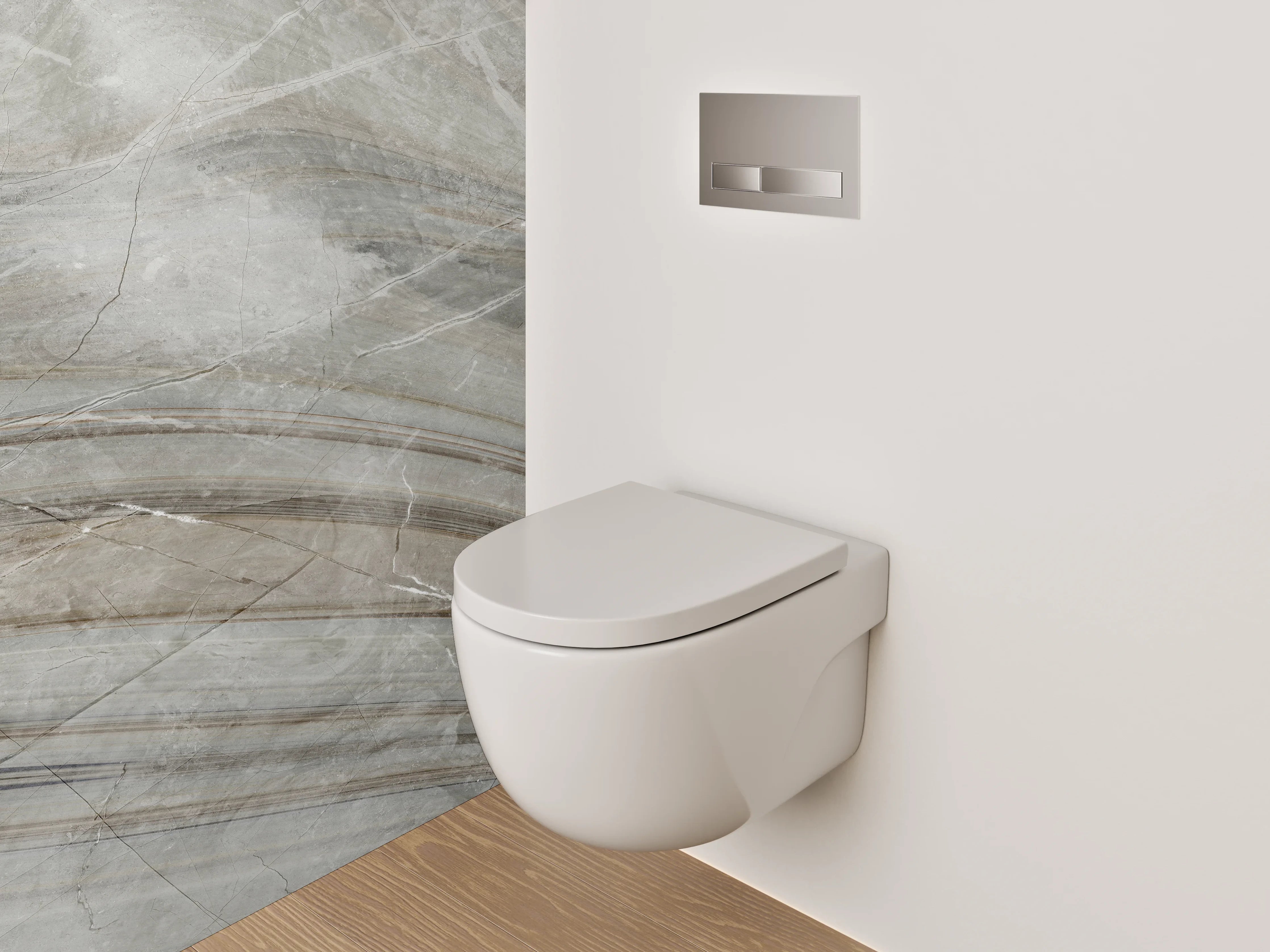 WC-Rückwand - Edler grauer Marmor-Look