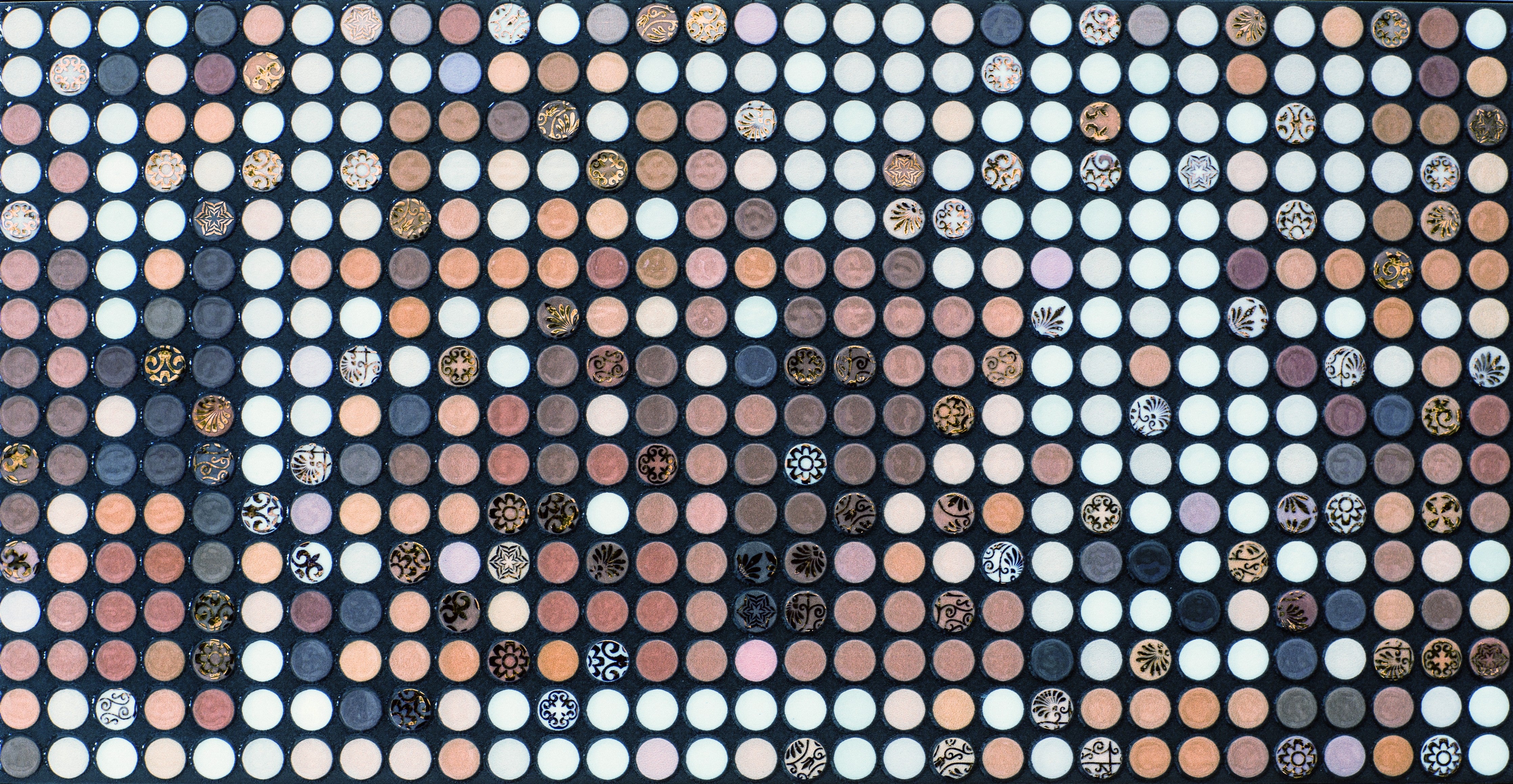 WC-Rückwand-Edles Pixel-Mosaik in Weiß und Braun