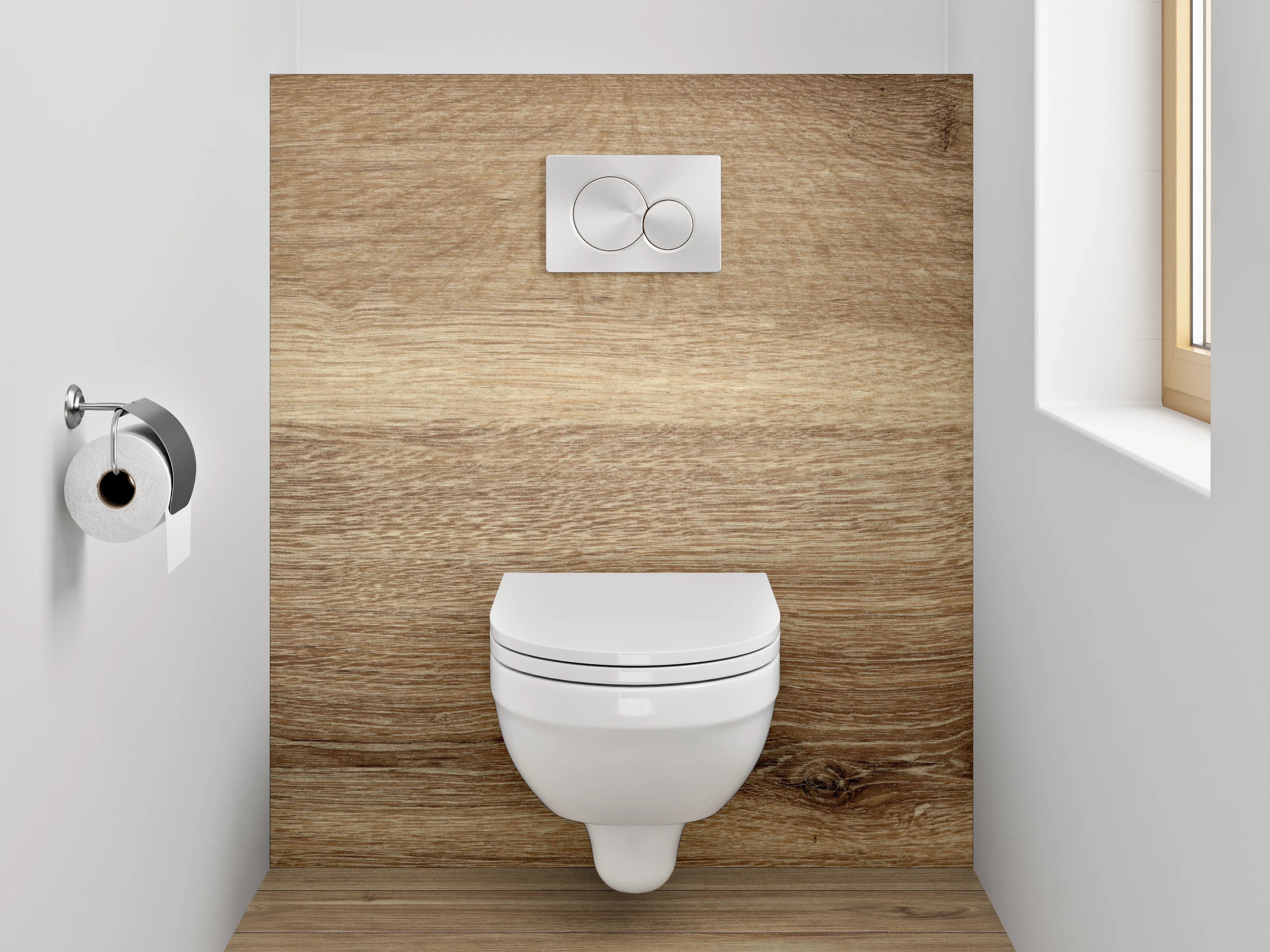 WC-Rückwand - Eiche Holzoptik Dekorplatte