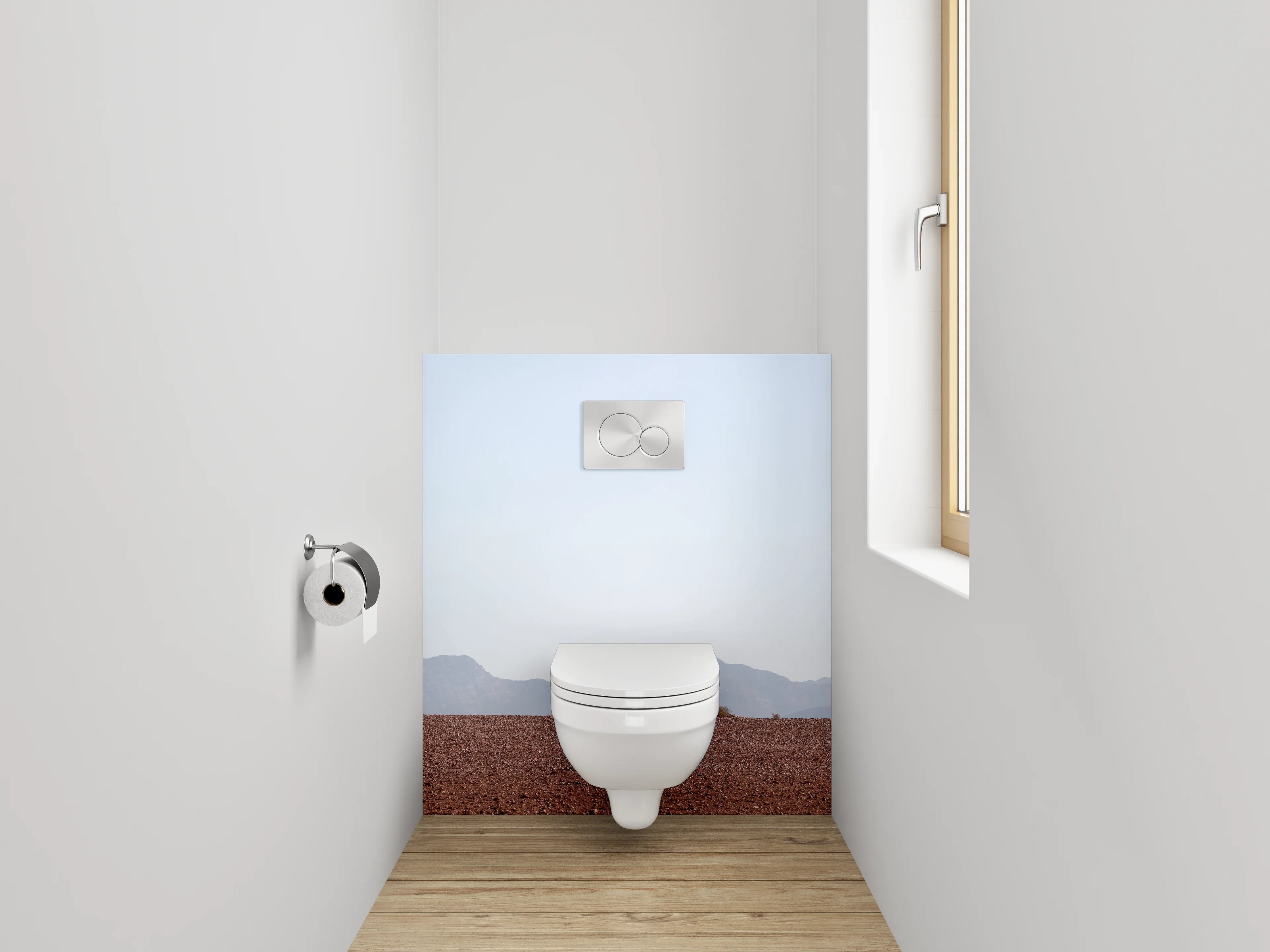 WC-Rückwand - Einsamer Baum in Wüstenlandschaft