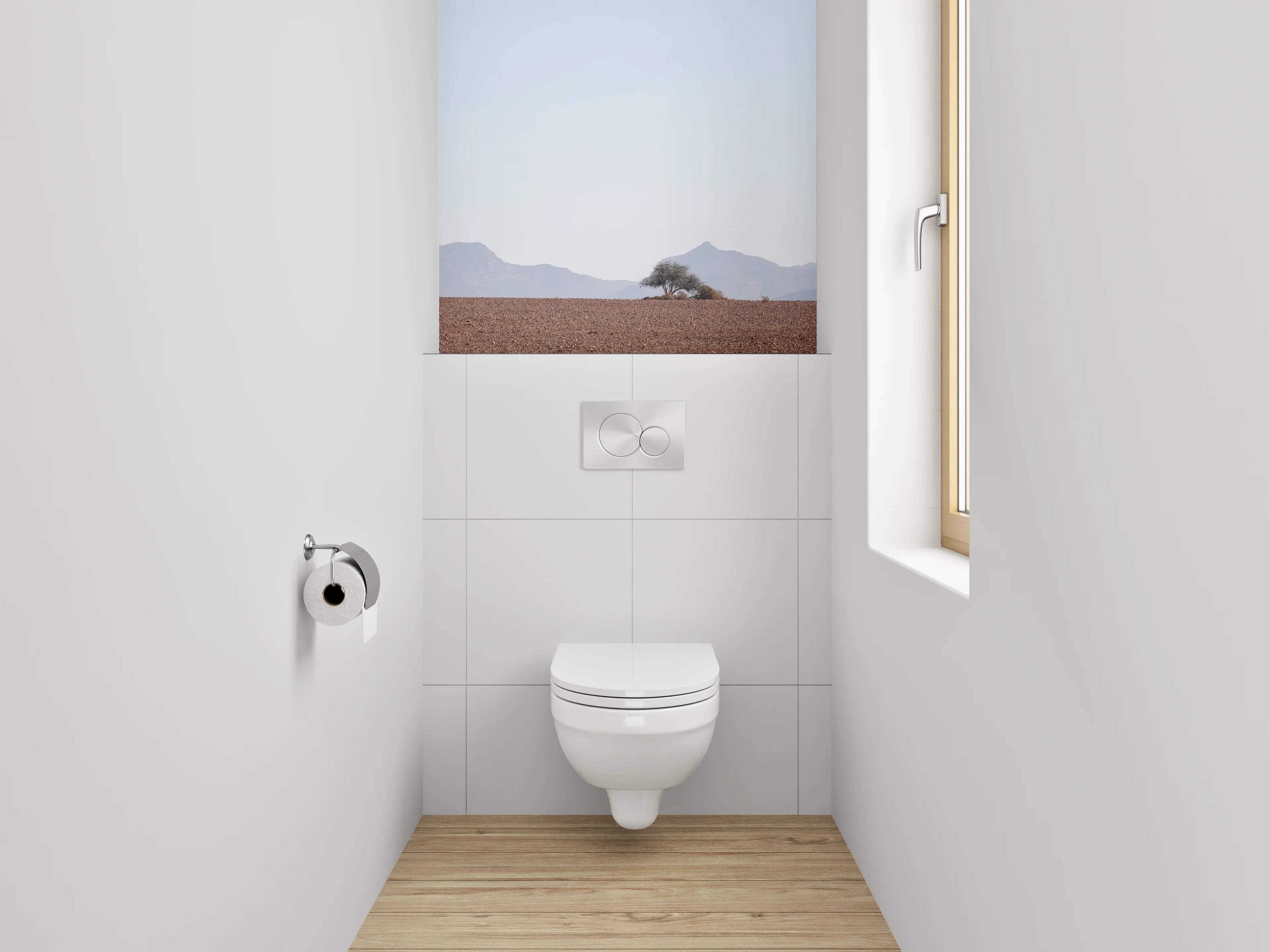 WC-Rückwand - Einsamer Baum in Wüstenlandschaft