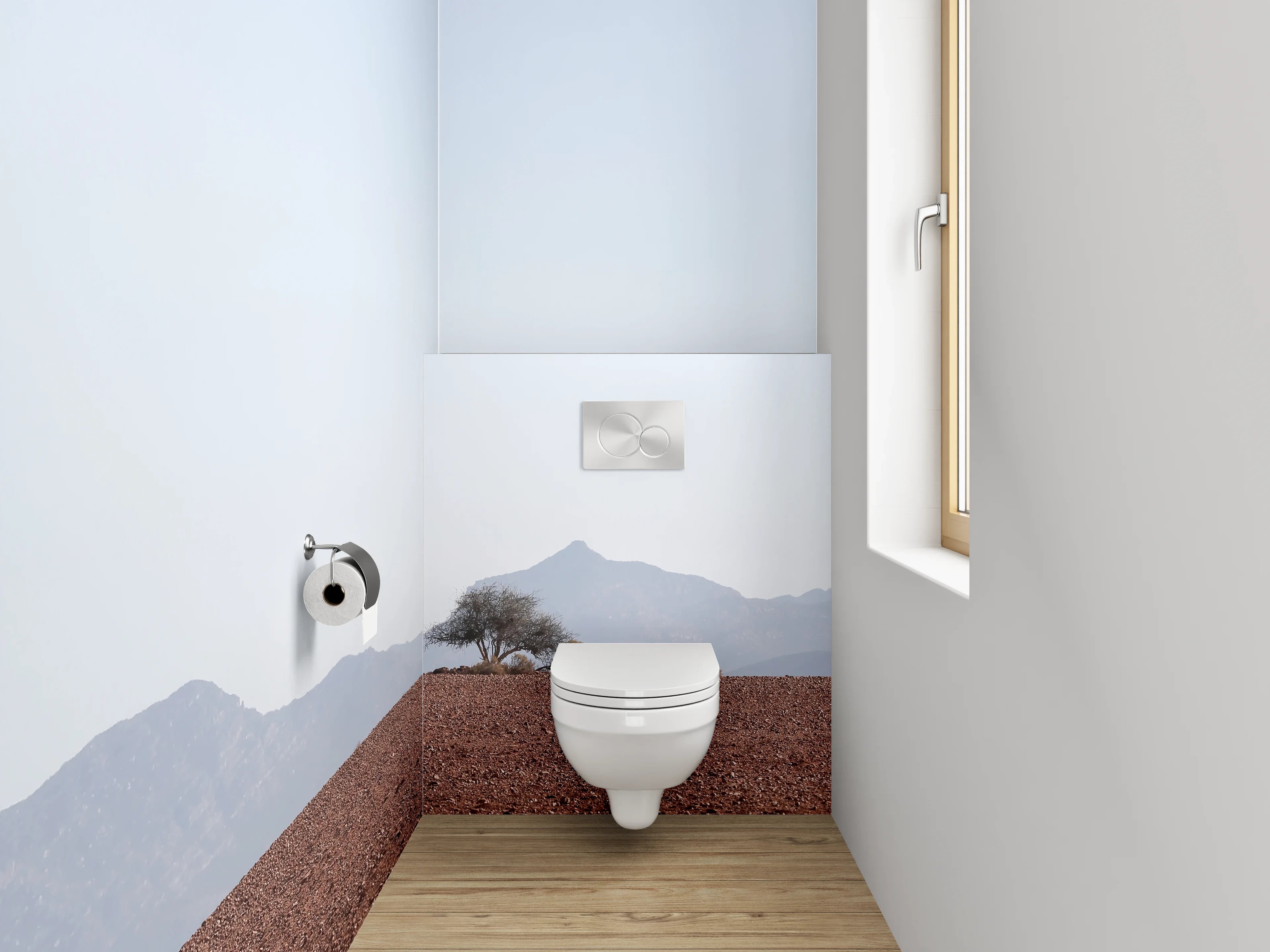 WC-Rückwand - Einsamer Baum in Wüstenlandschaft