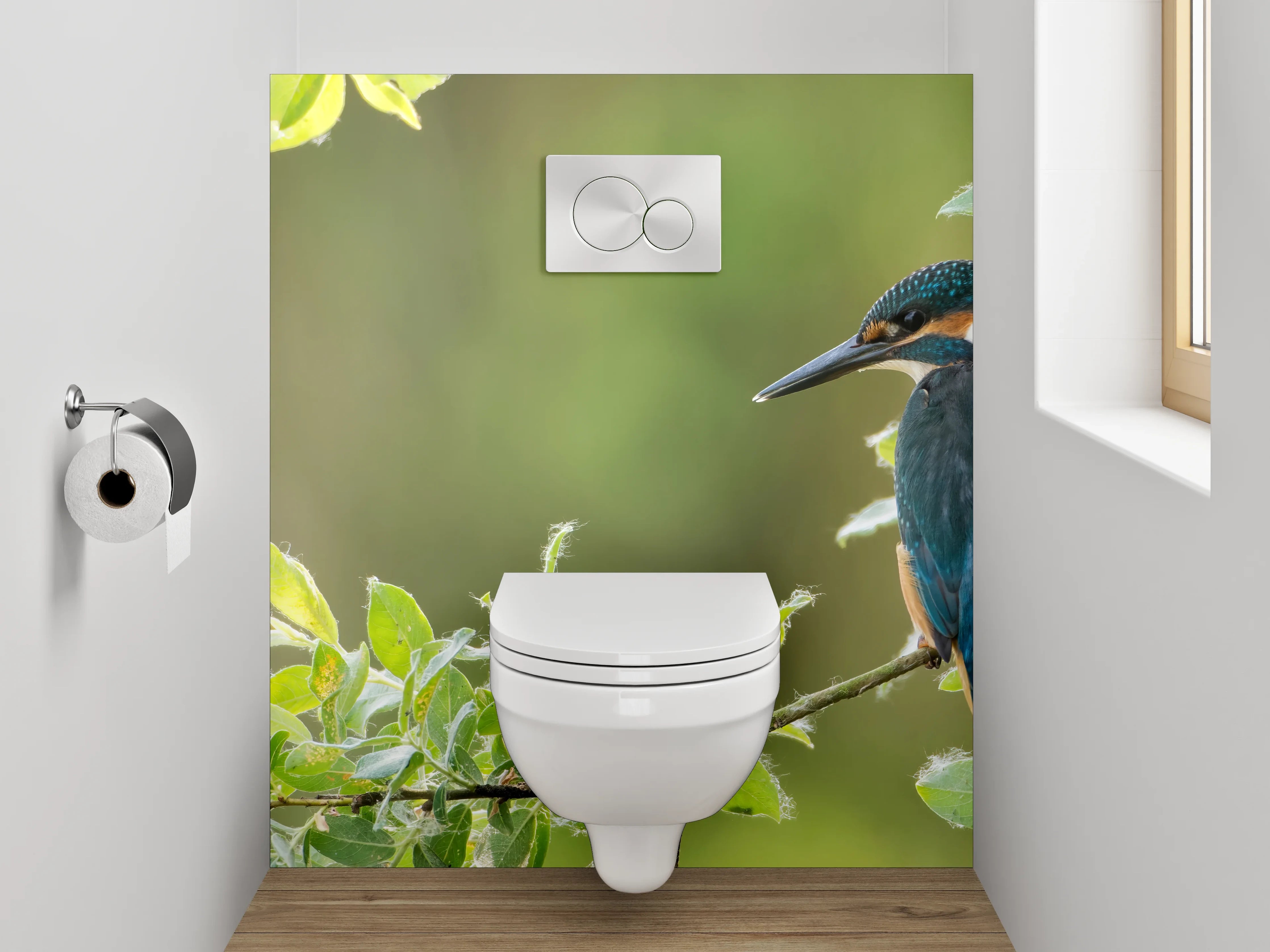 WC-Rückwand - Eisvogel auf Zweig – Naturfoto
