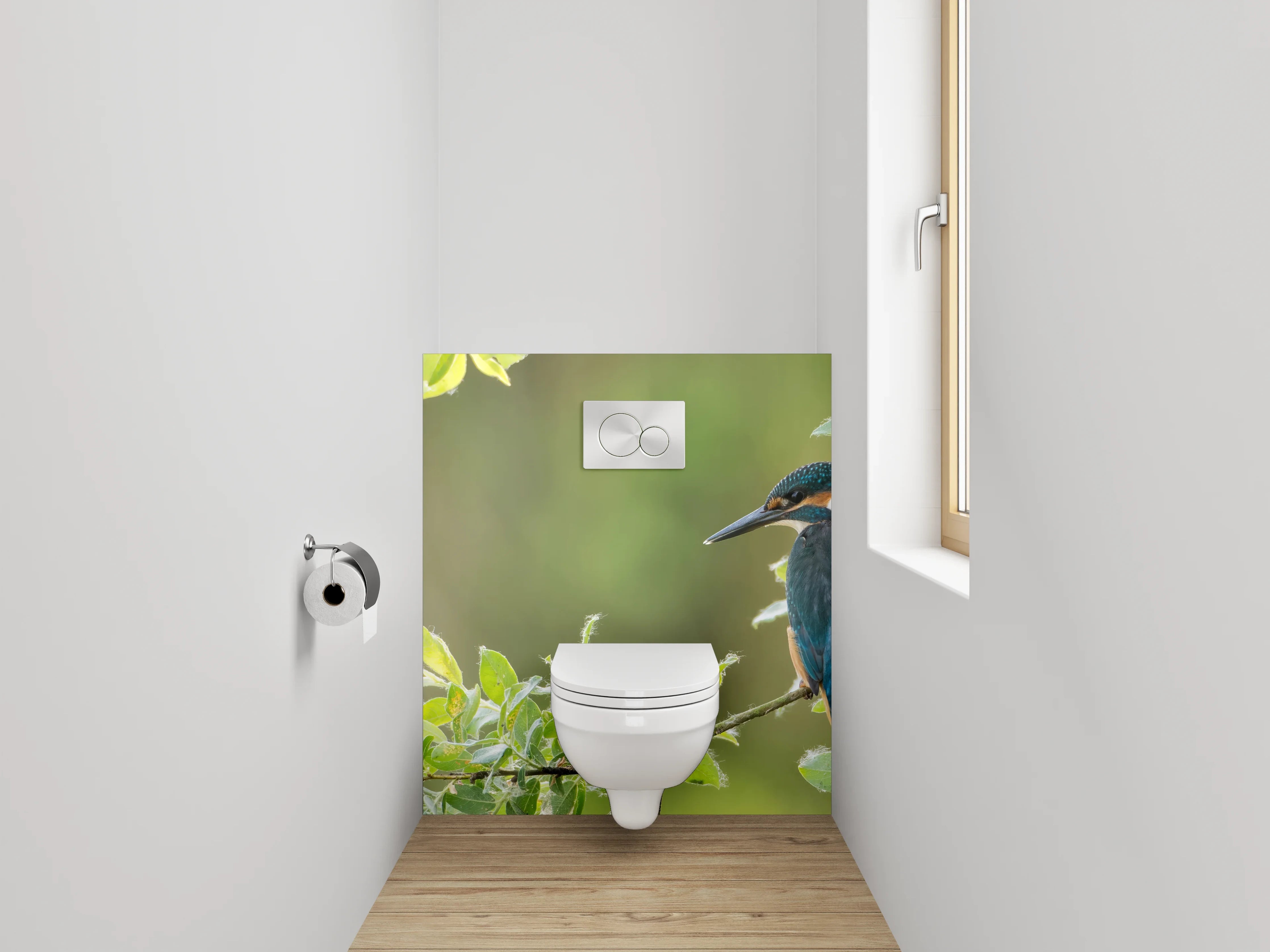WC-Rückwand - Eisvogel auf Zweig – Naturfoto