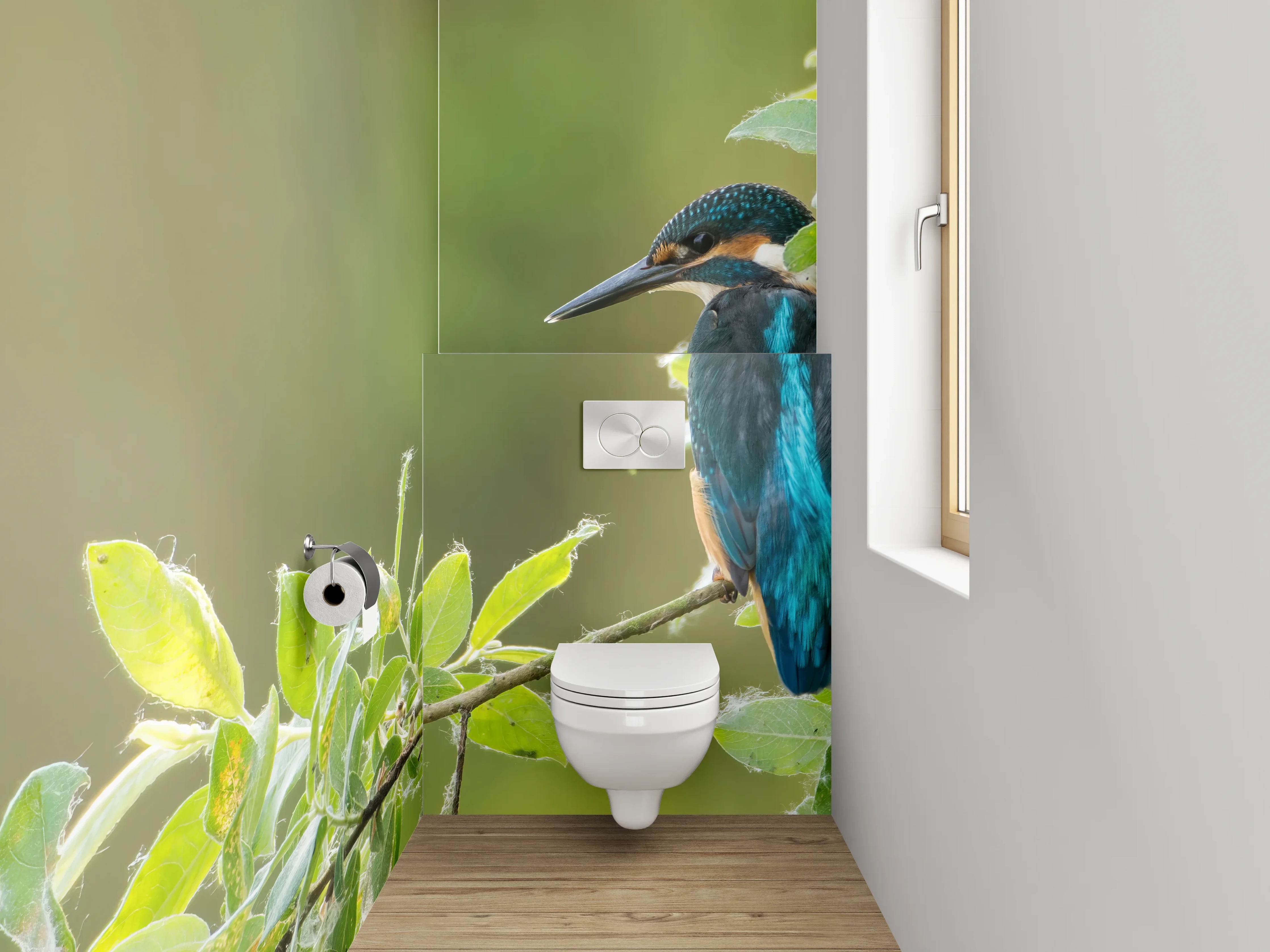 WC-Rückwand - Eisvogel auf Zweig – Naturfoto