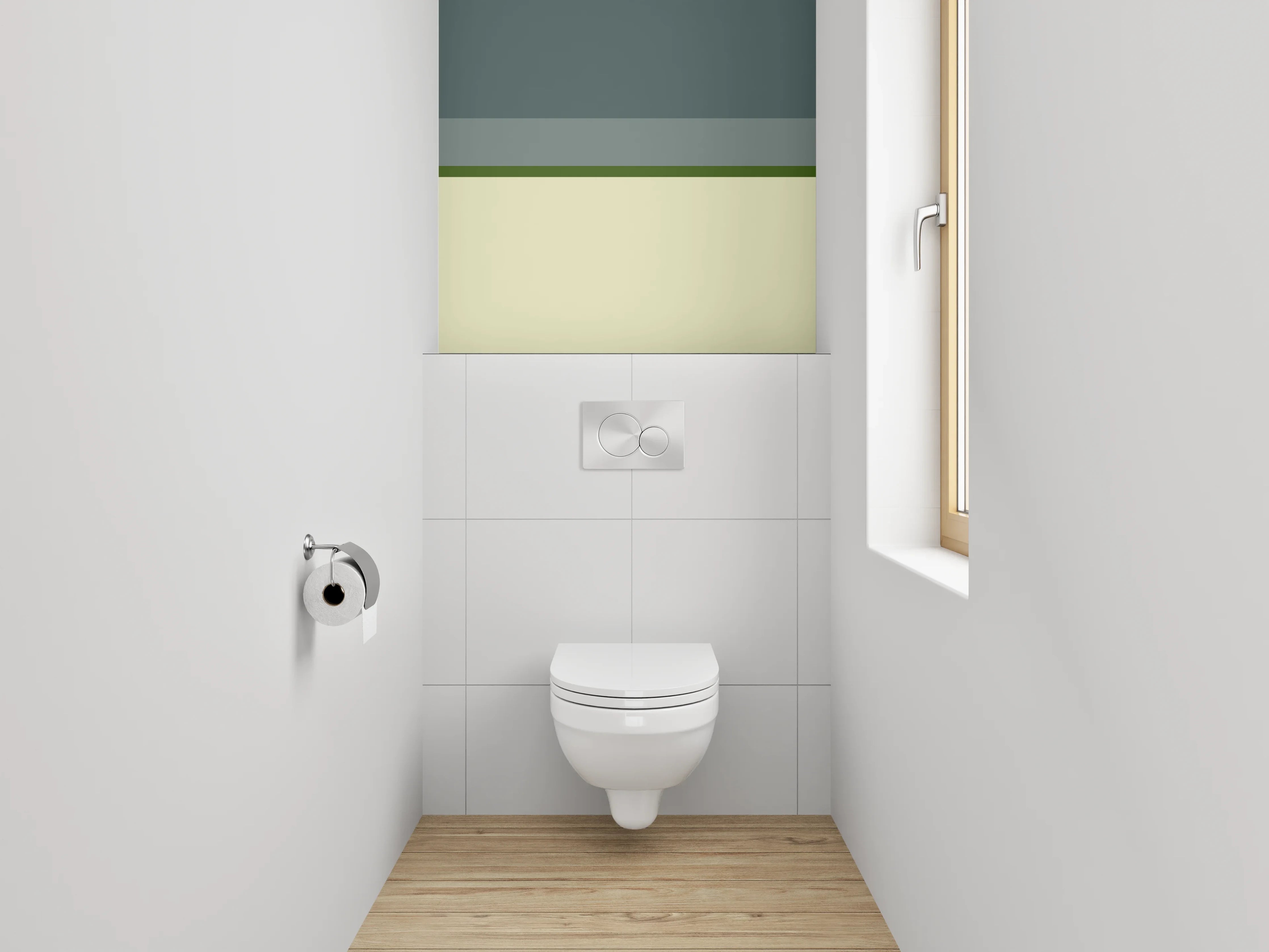 WC-Rückwand - Elegante Graunuancen in Weiß