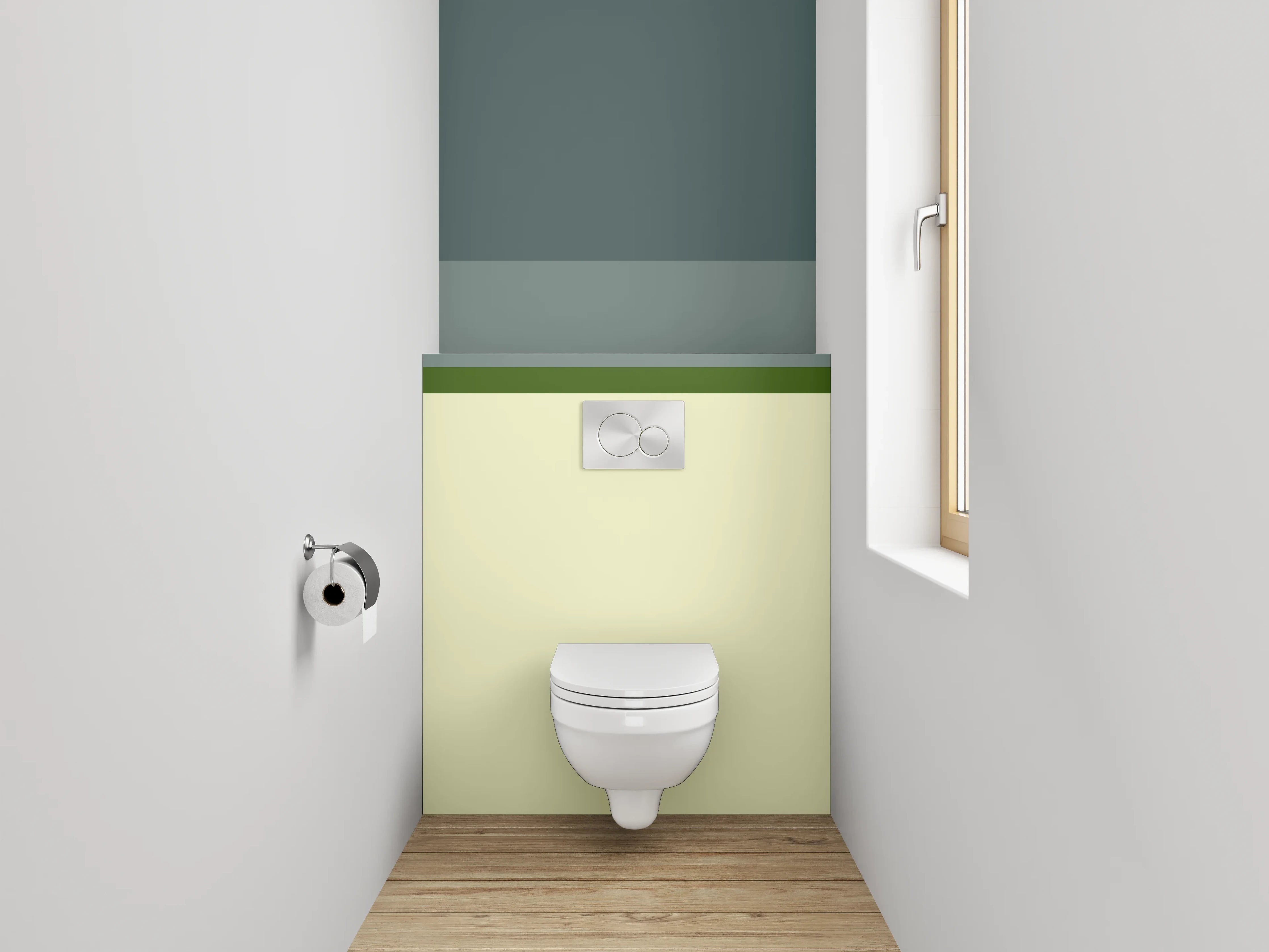 WC-Rückwand - Elegante Graunuancen in Weiß