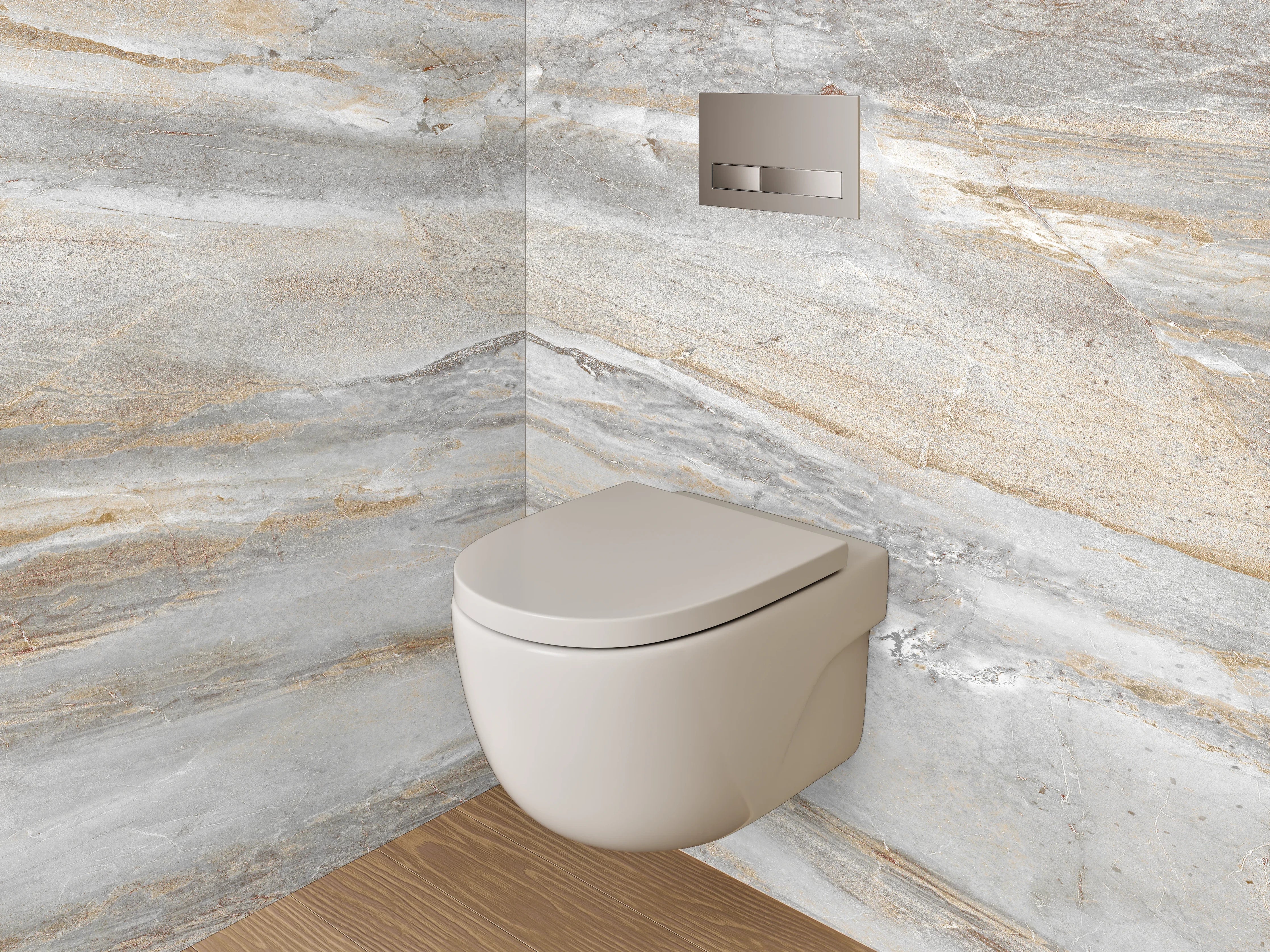 WC-Rückwand - Elegante Marmor-Optik in Weiß-Grau