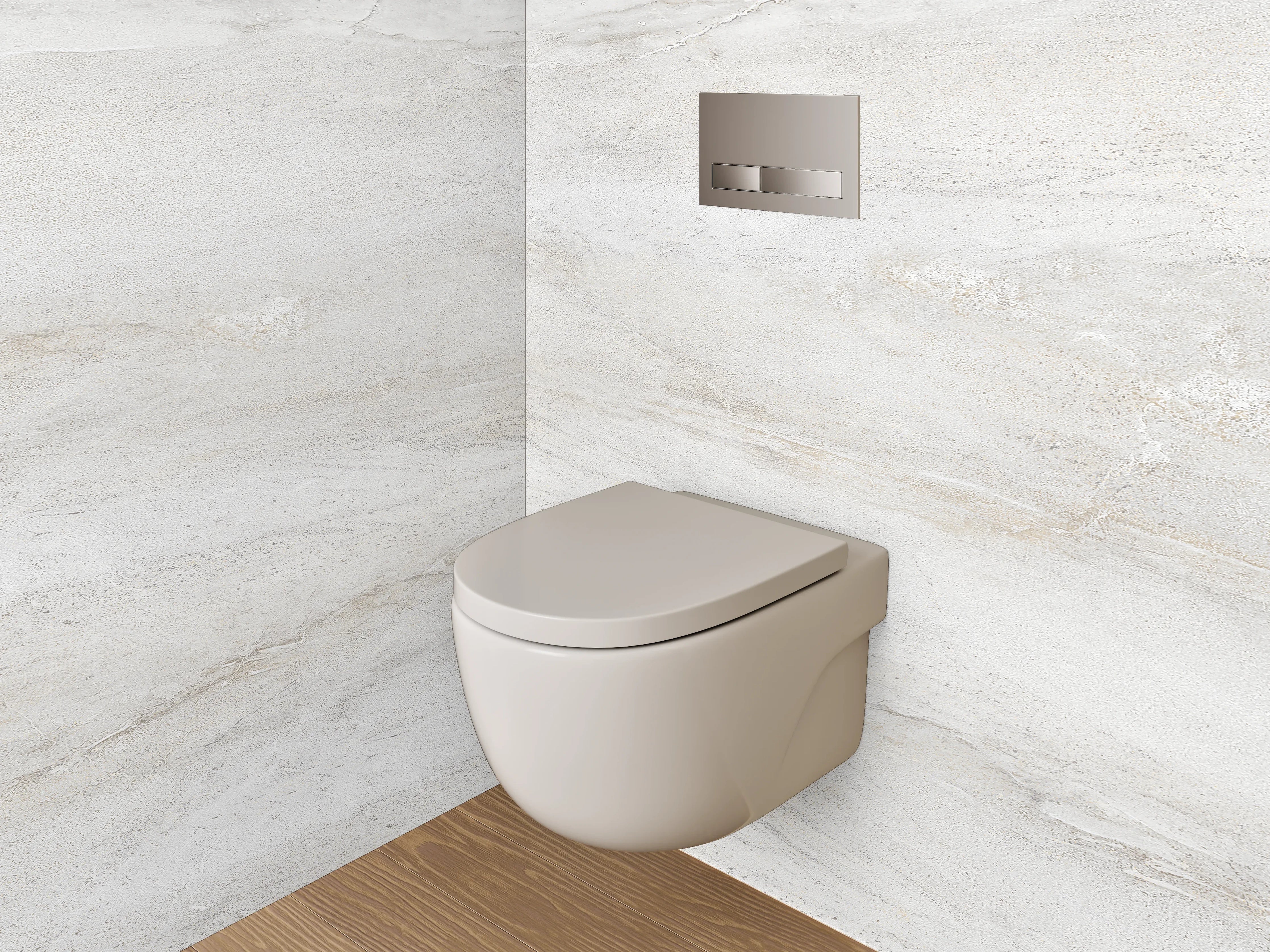 WC-Rückwand - Elegante Weiß-Grauschattierung im Marmor-Look