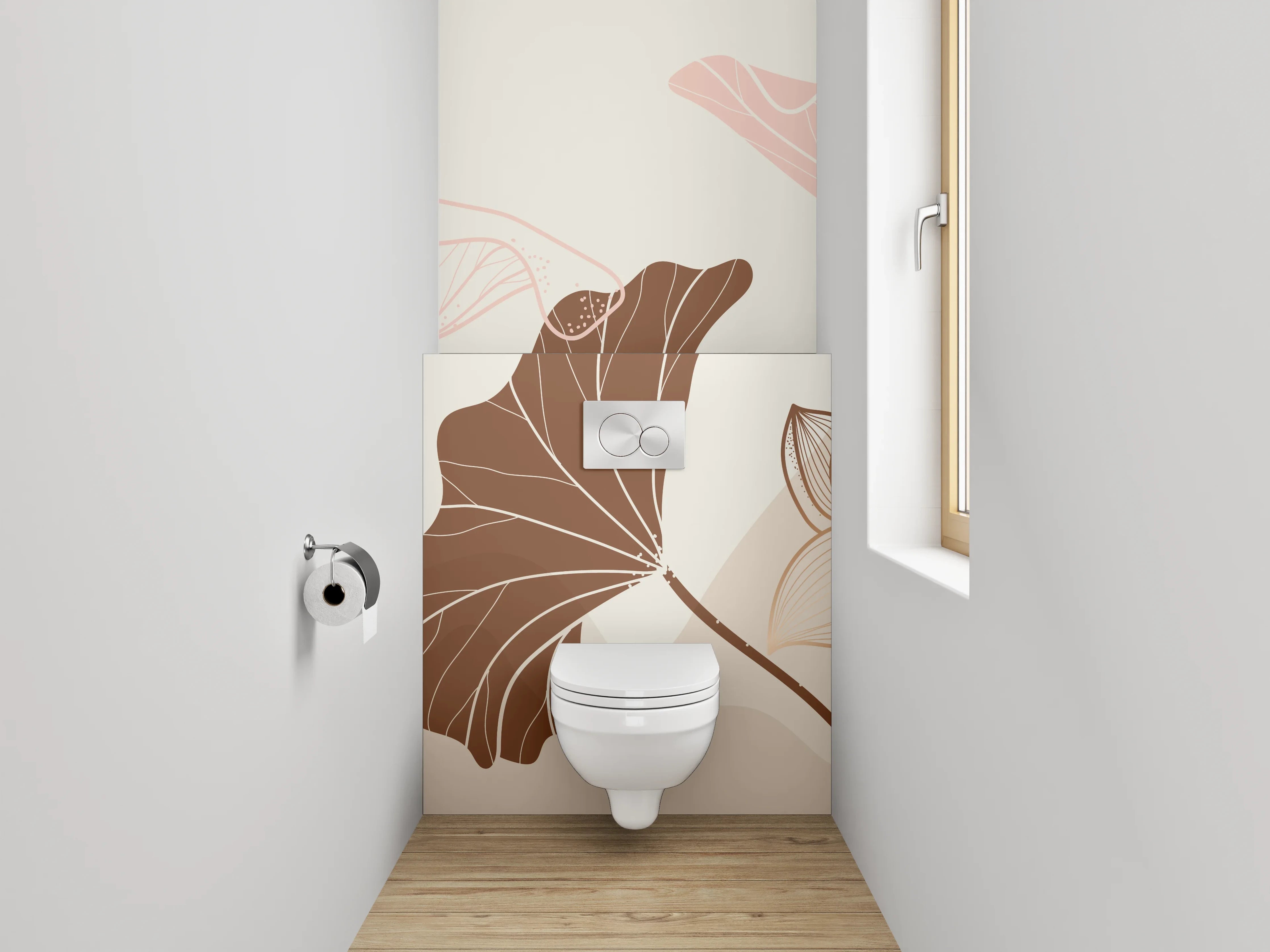 WC-Rückwand - Elegante abstrakte Lotusblumen Komposition