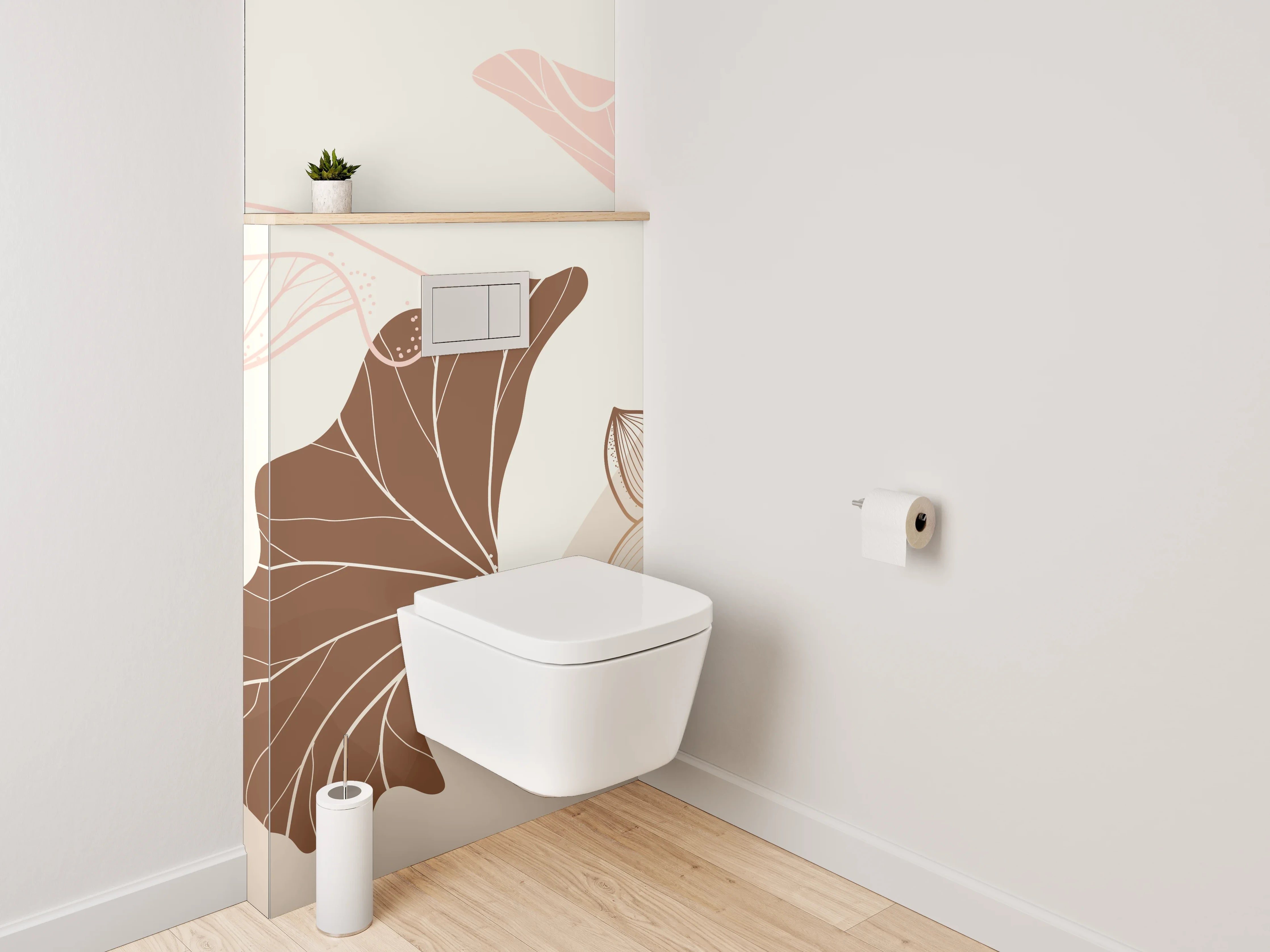 WC-Rückwand - Elegante abstrakte Lotusblumen Komposition
