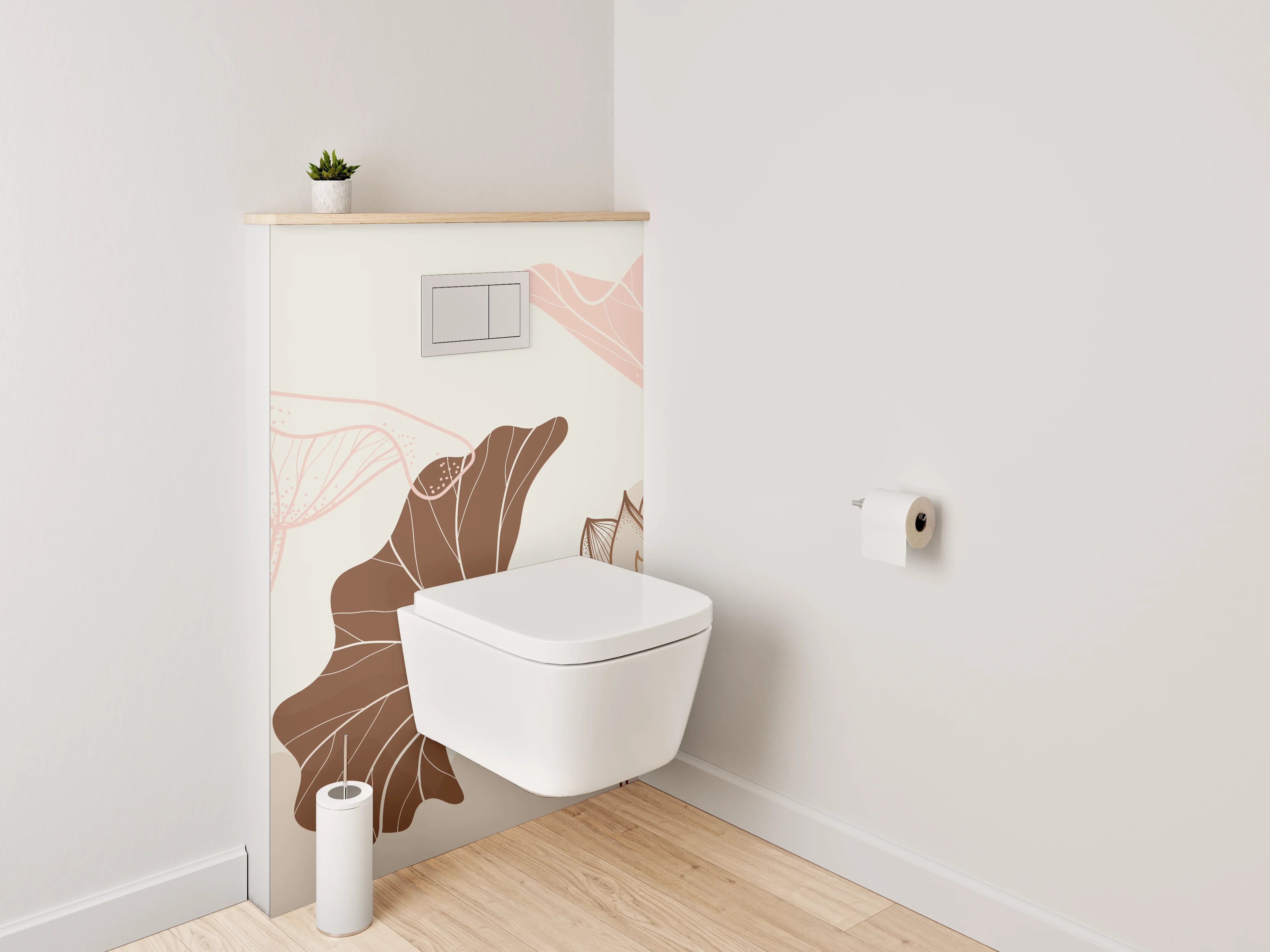 WC-Rückwand - Elegante abstrakte Lotusblumen Komposition