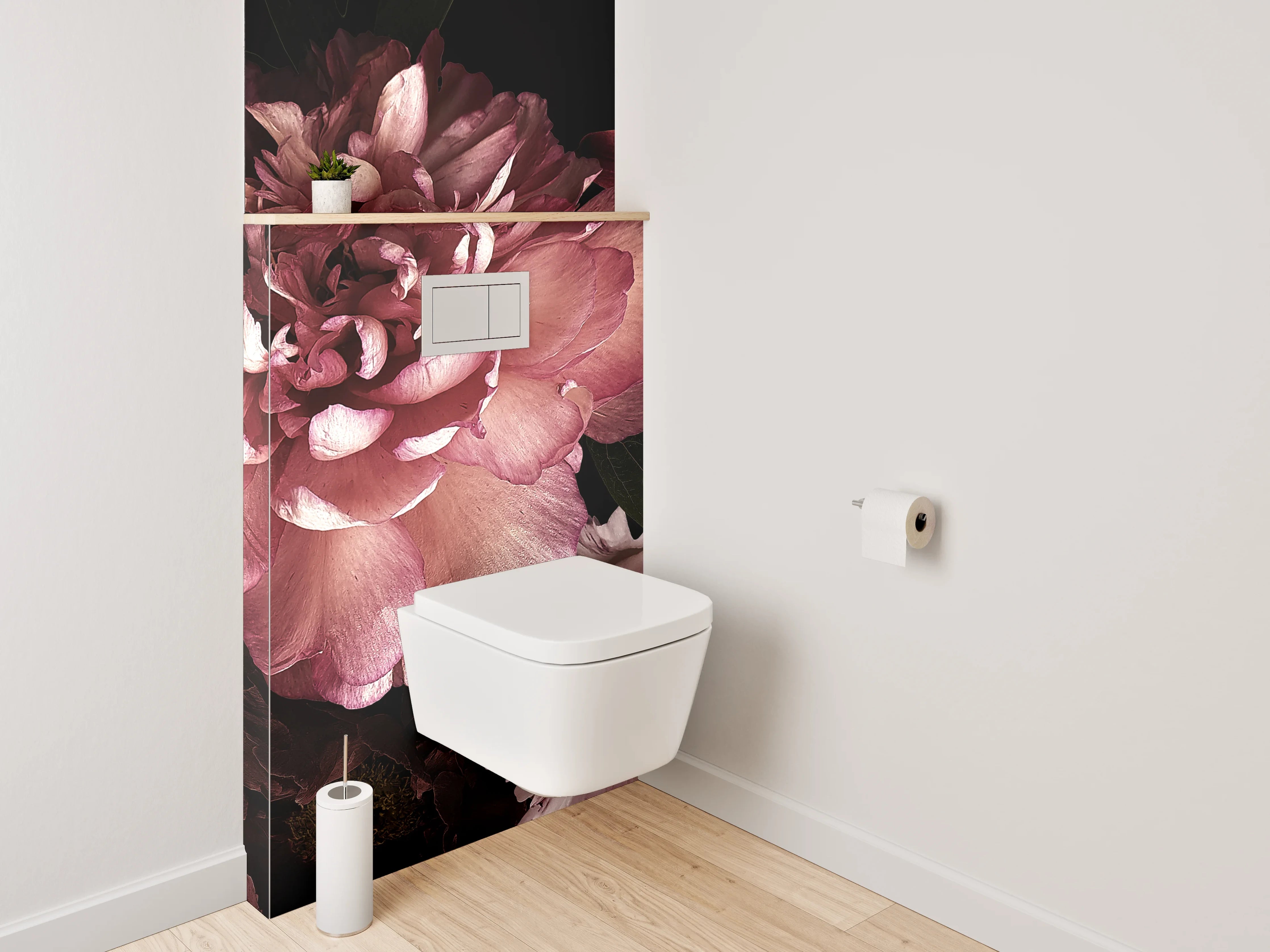 WC-Rückwand - Elegante florale Blüten Komposition