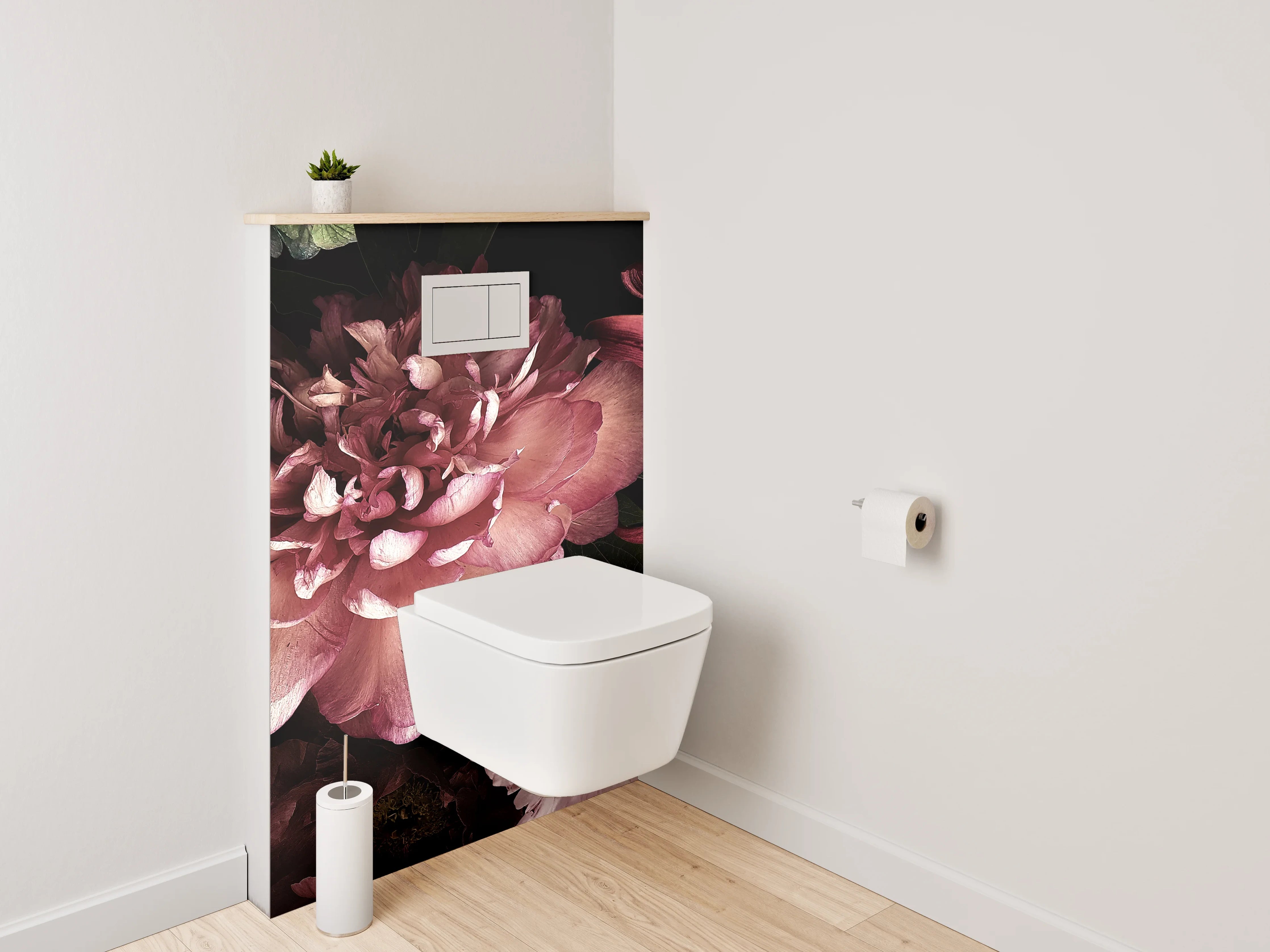 WC-Rückwand - Elegante florale Blüten Komposition