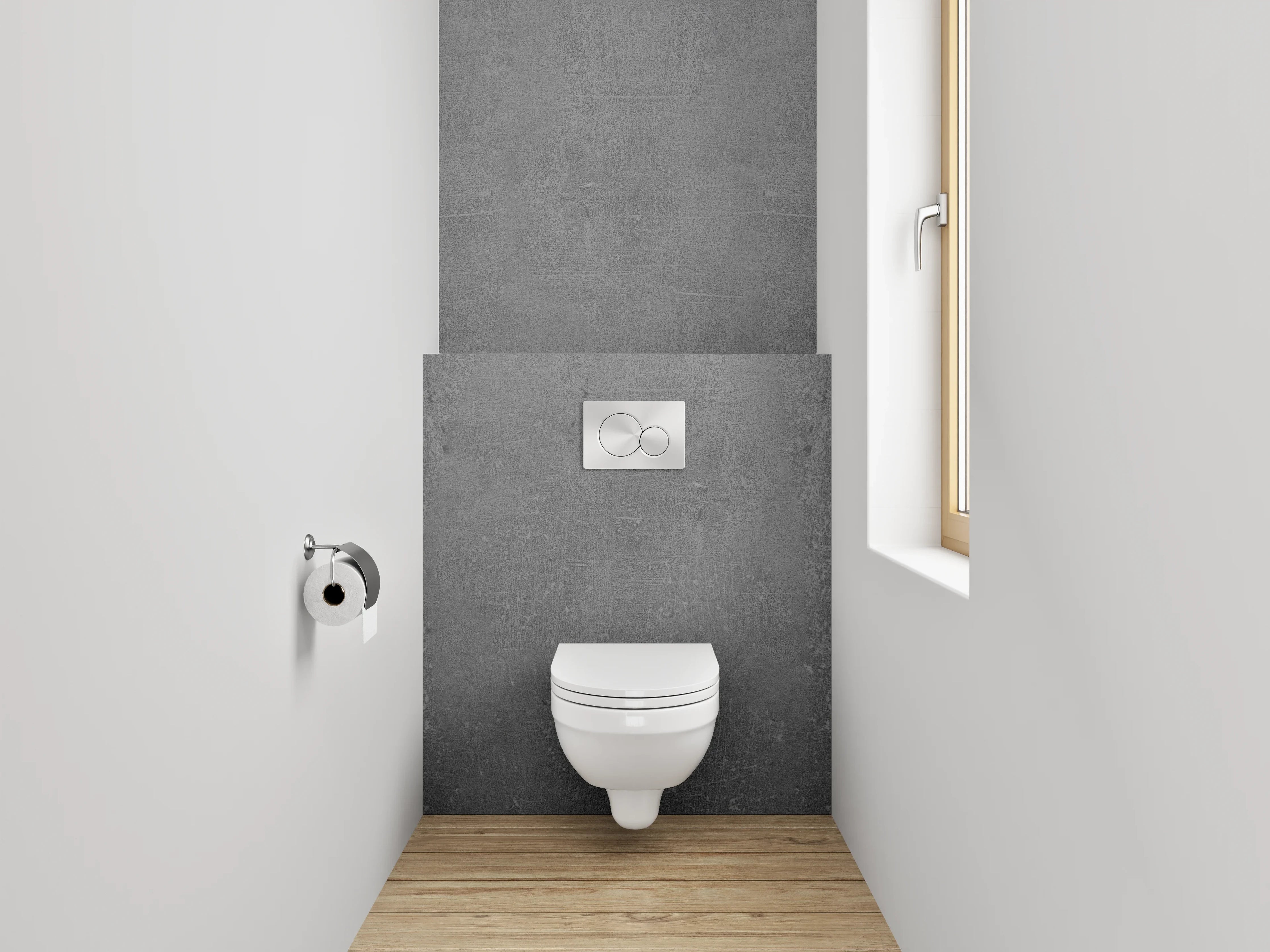 WC-Rückwand - Elegante graue Marmoroptik für moderne Räume