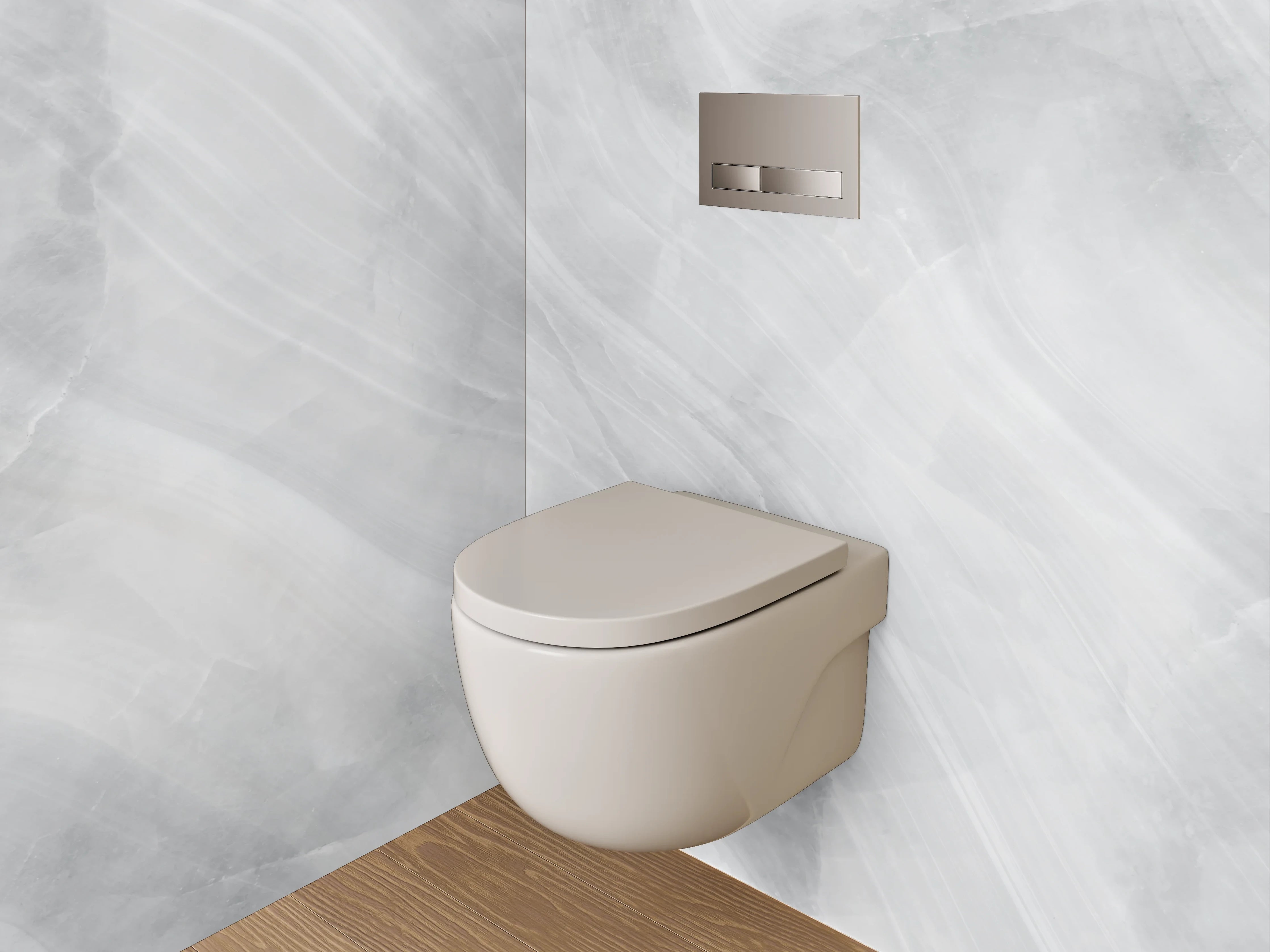 WC-Rückwand - Elegante weiße Marmoroptik für Ihr Bad