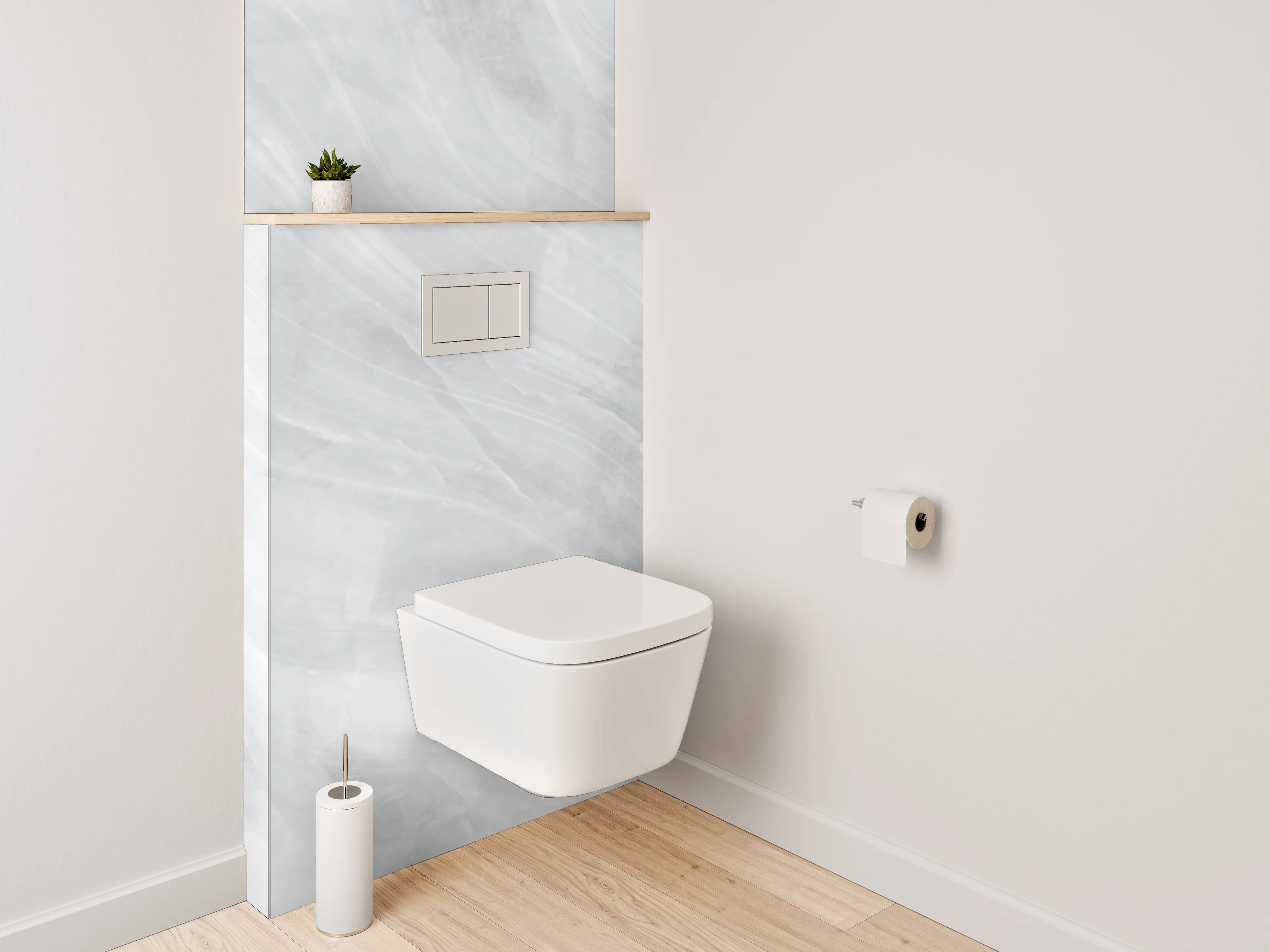 WC-Rückwand - Elegante weiße Marmoroptik für Ihr Bad