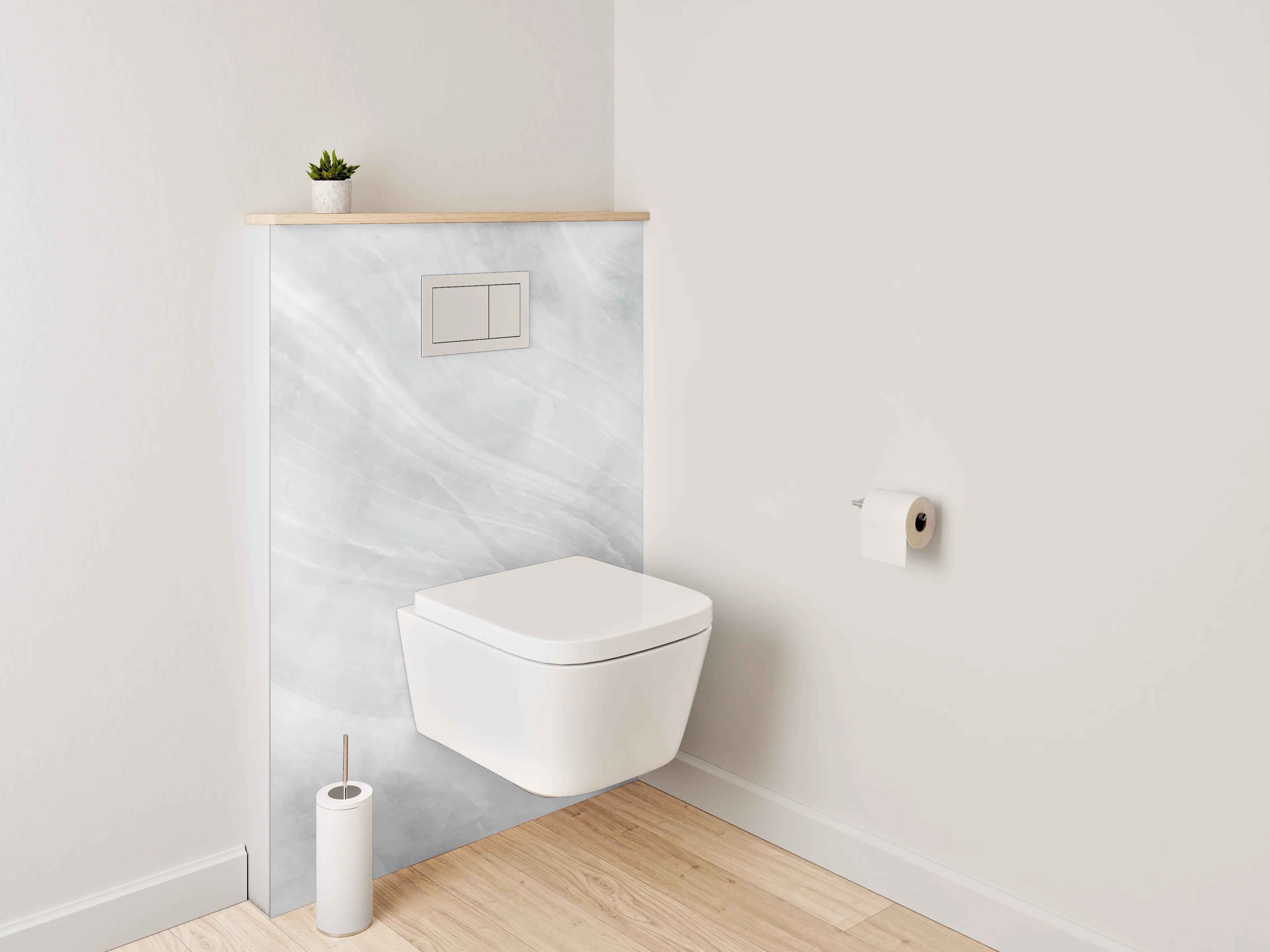 WC-Rückwand - Elegante weiße Marmoroptik für Ihr Bad