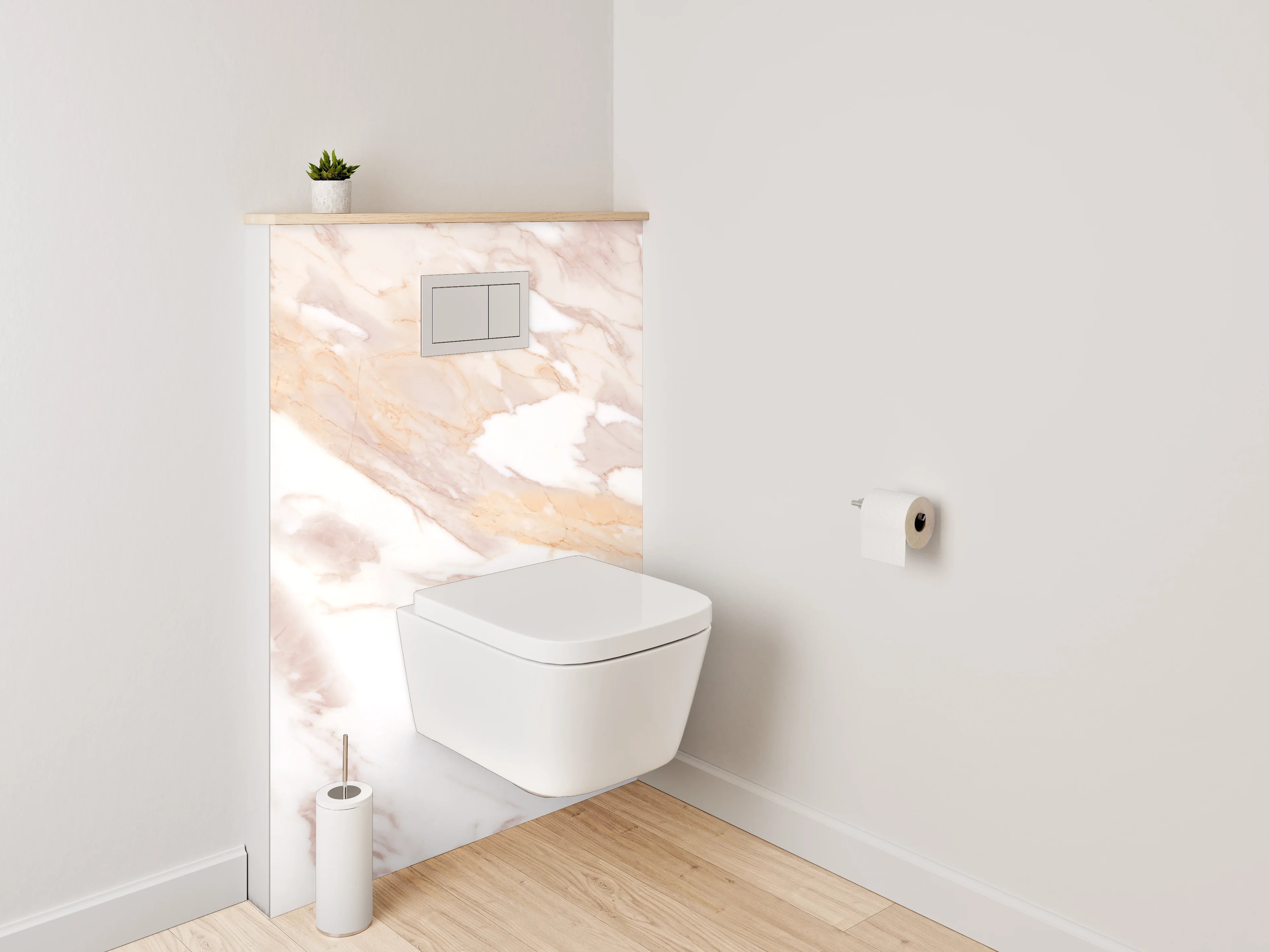 WC-Rückwand - Eleganter Grauschimmer auf Weißmarmor
