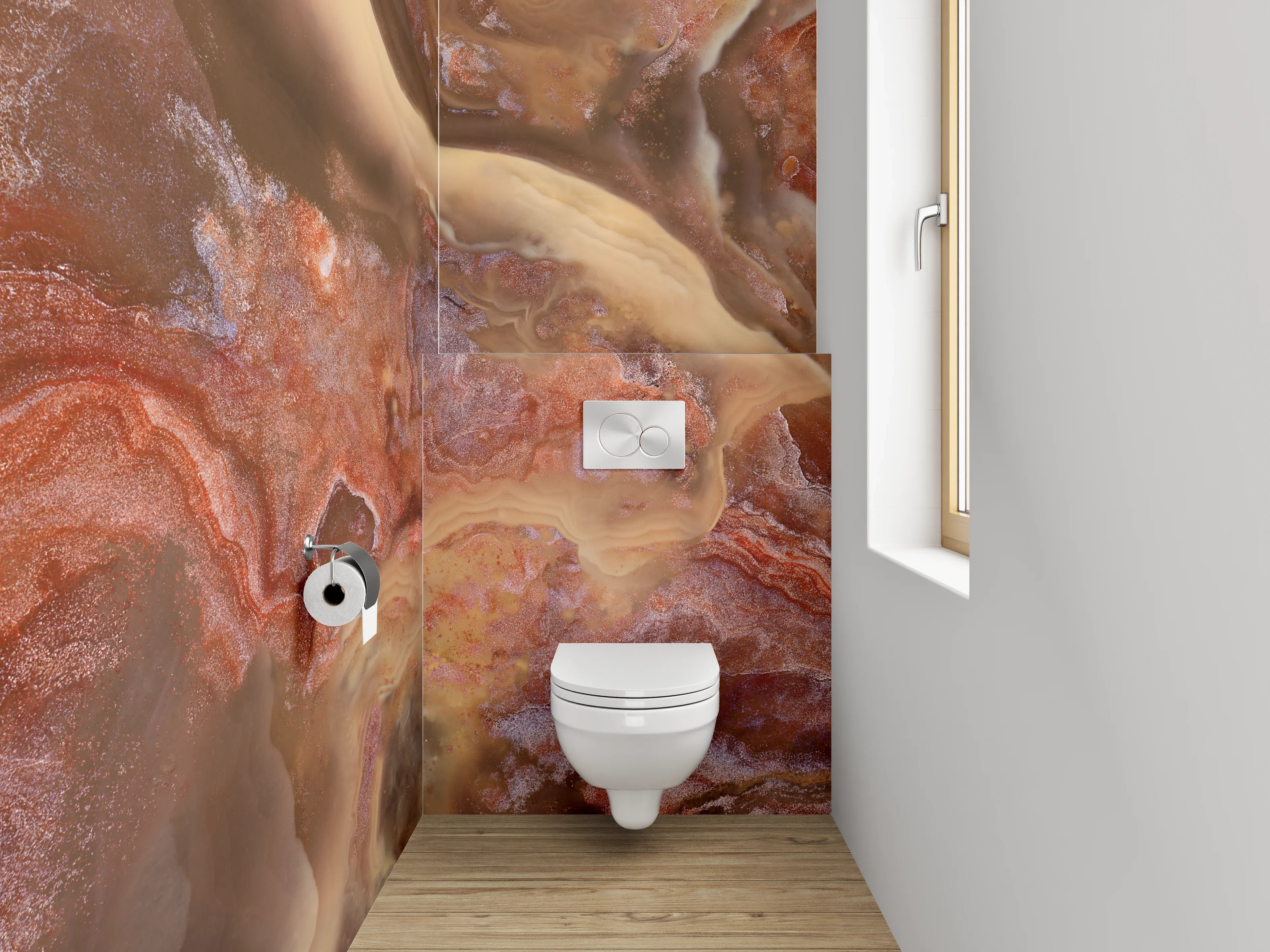 WC-Rückwand - Eleganter Onyx-Marmor Look